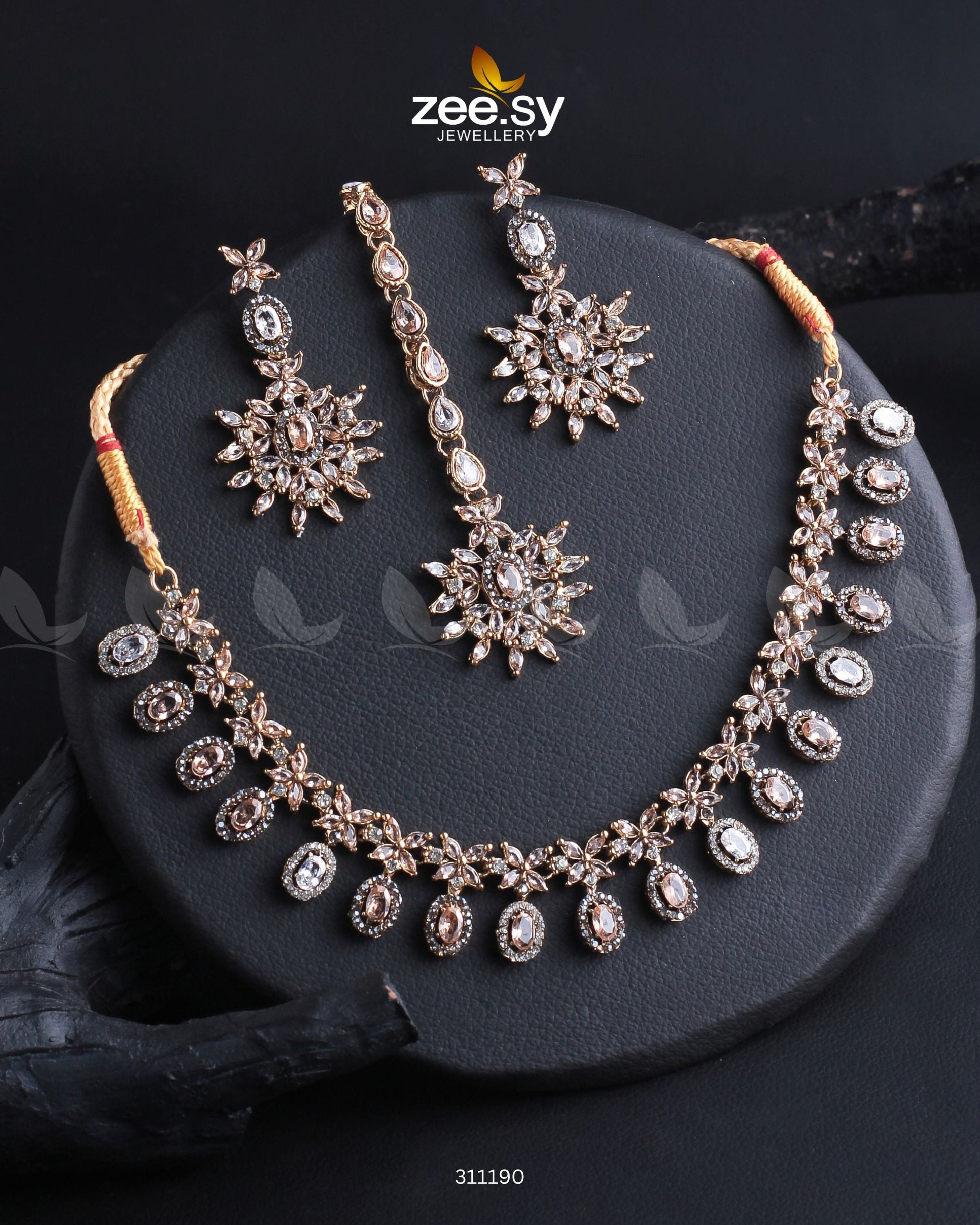 Solara Necklace Set - by - Libasekhas UK - Registered Vendor of : Zeesy - 100% Original Designer Dresss