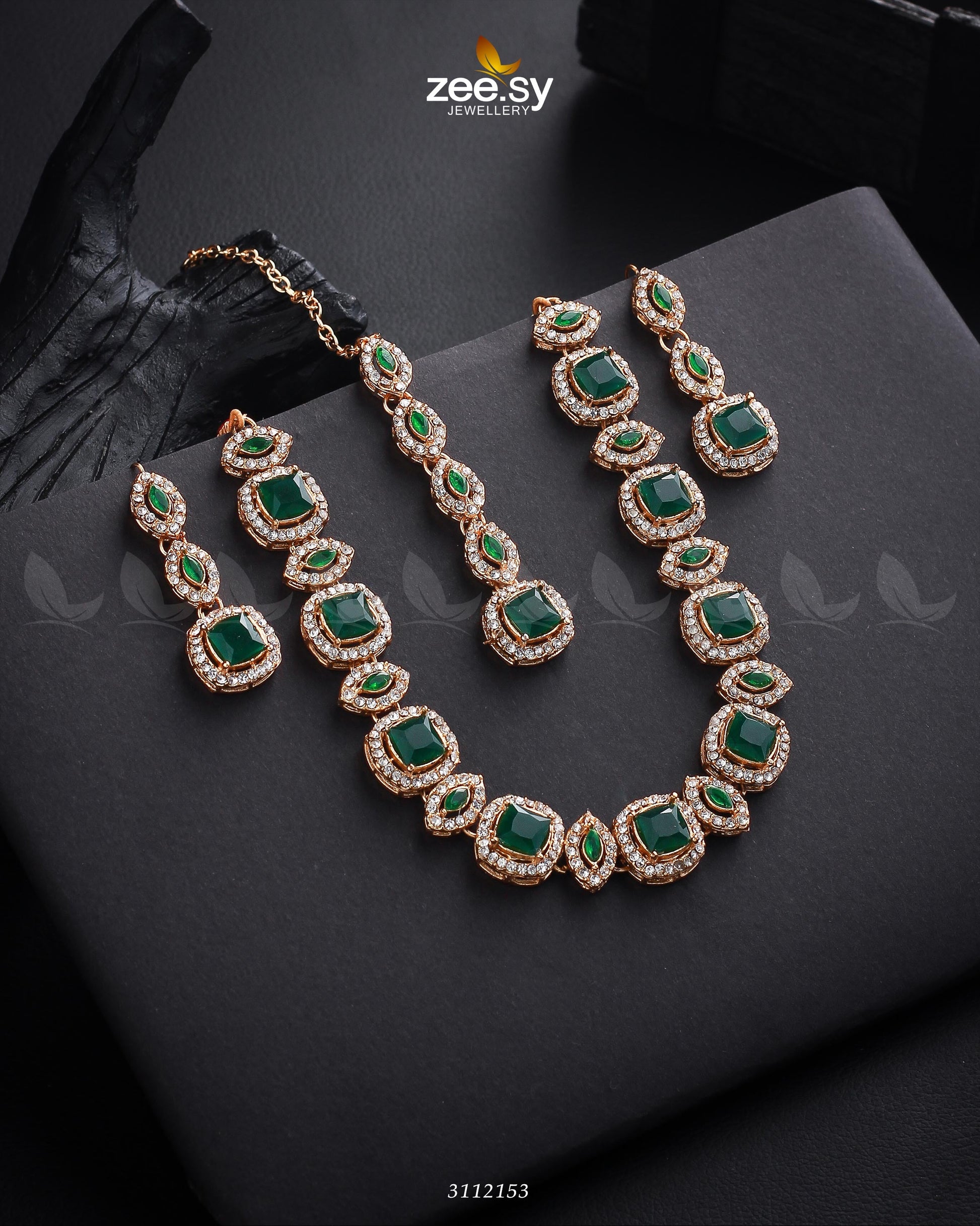Scabiosa Necklace Set - by - Libasekhas UK - Registered Vendor of : Zeesy - 100% Original Designer Dresss