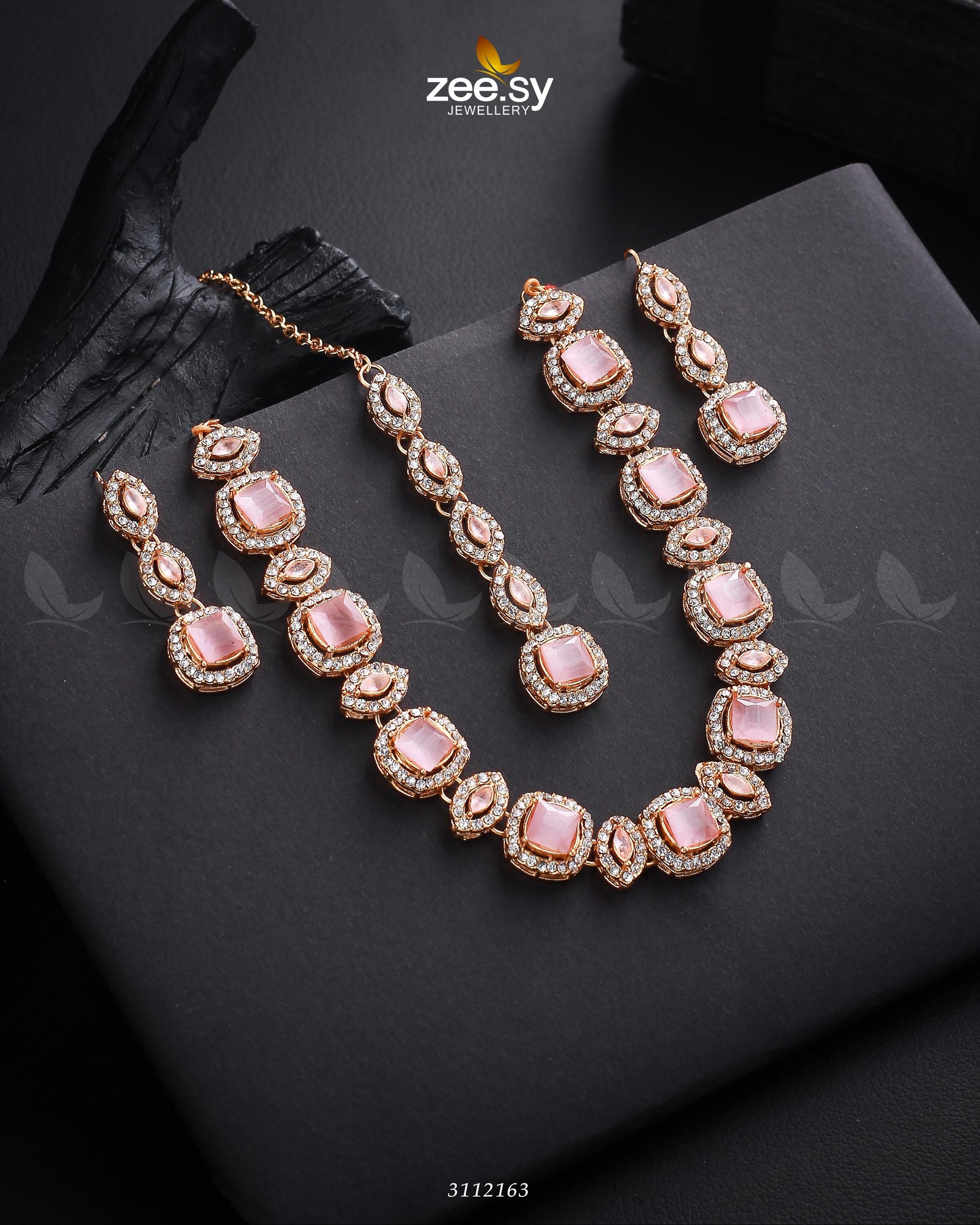 Scabiosa Necklace Set - by - Libasekhas UK - Registered Vendor of : Zeesy - 100% Original Designer Dresss