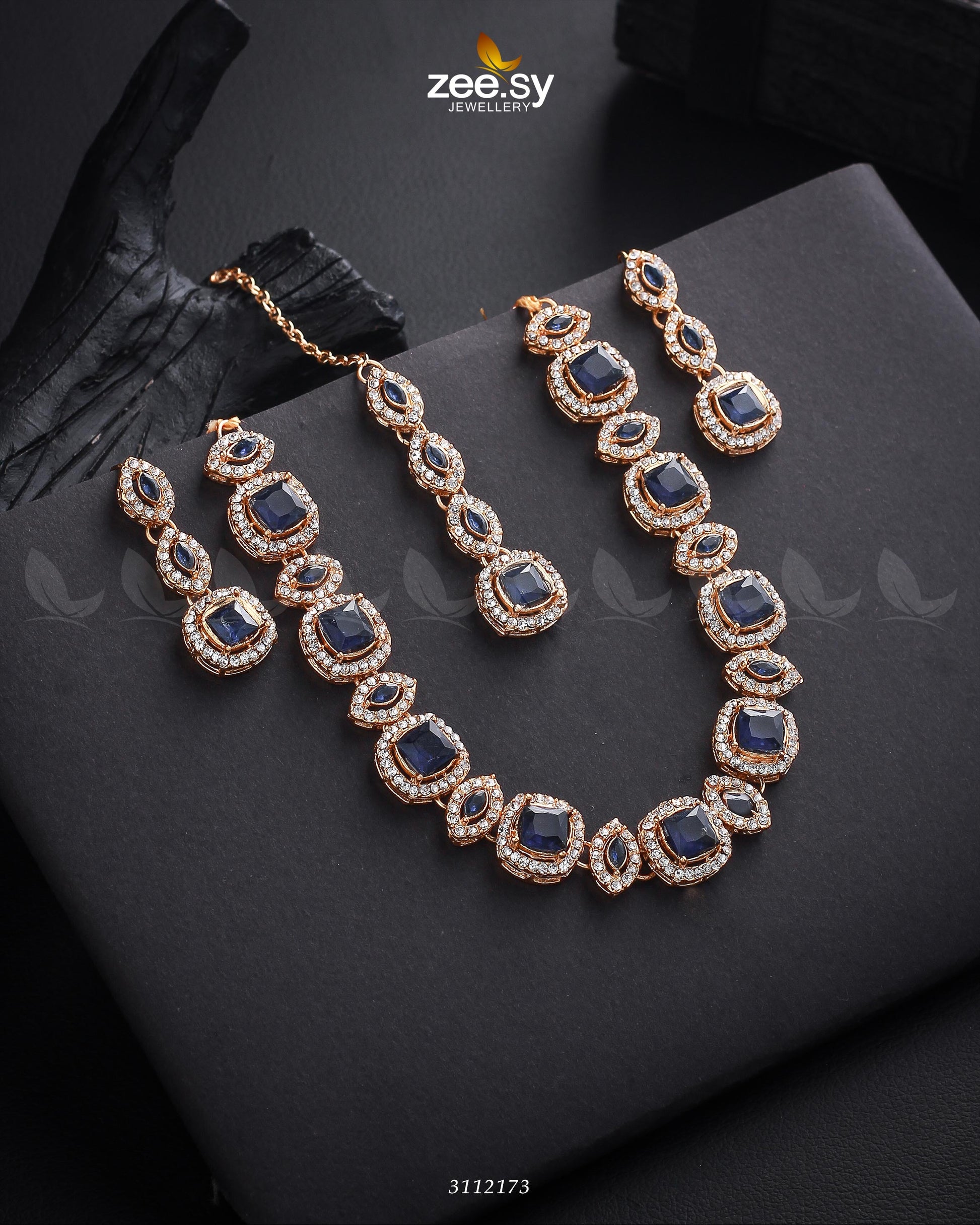 Scabiosa Necklace Set - by - Libasekhas UK - Registered Vendor of : Zeesy - 100% Original Designer Dresss