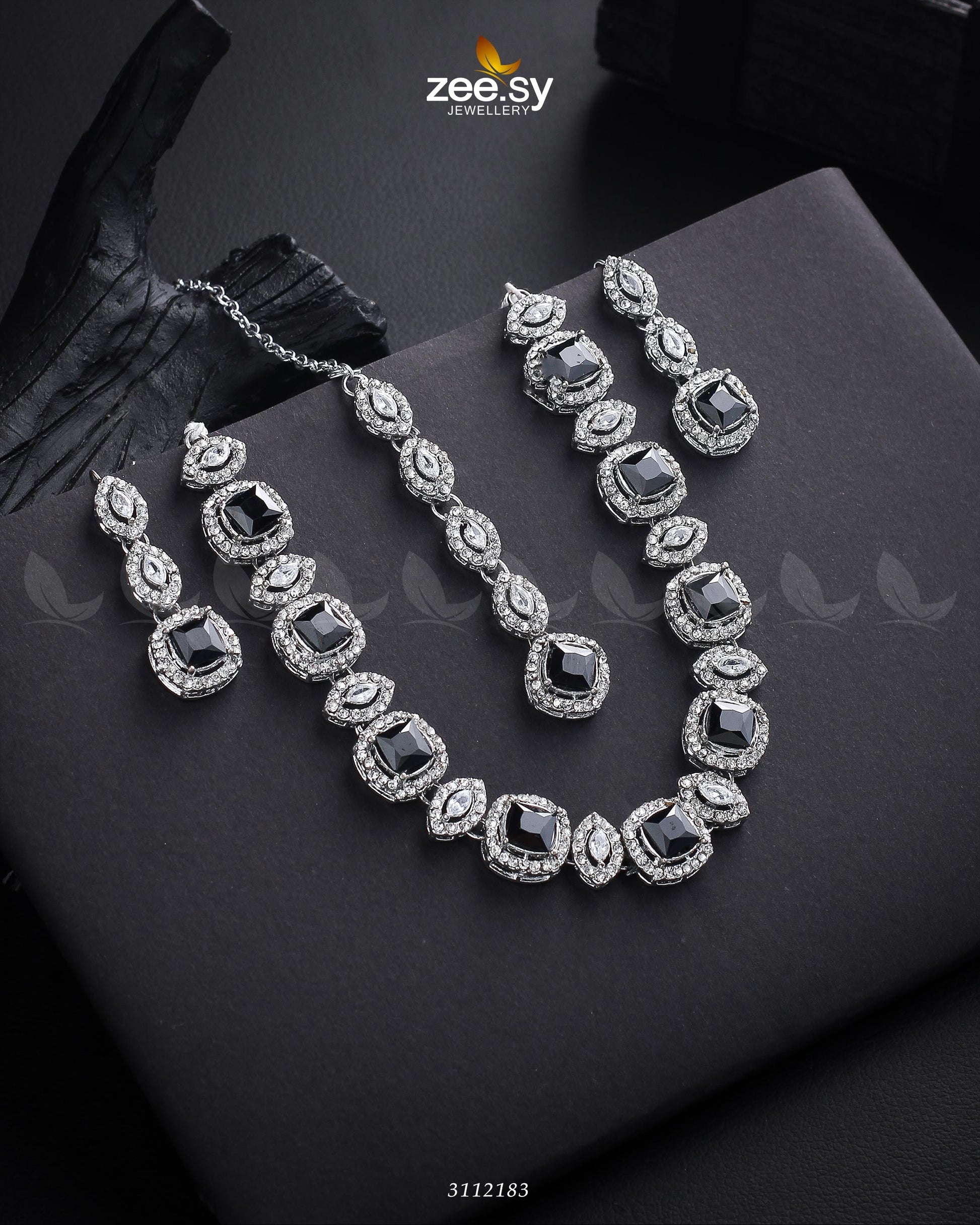 Scabiosa Necklace Set - by - Libasekhas UK - Registered Vendor of : Zeesy - 100% Original Designer Dresss