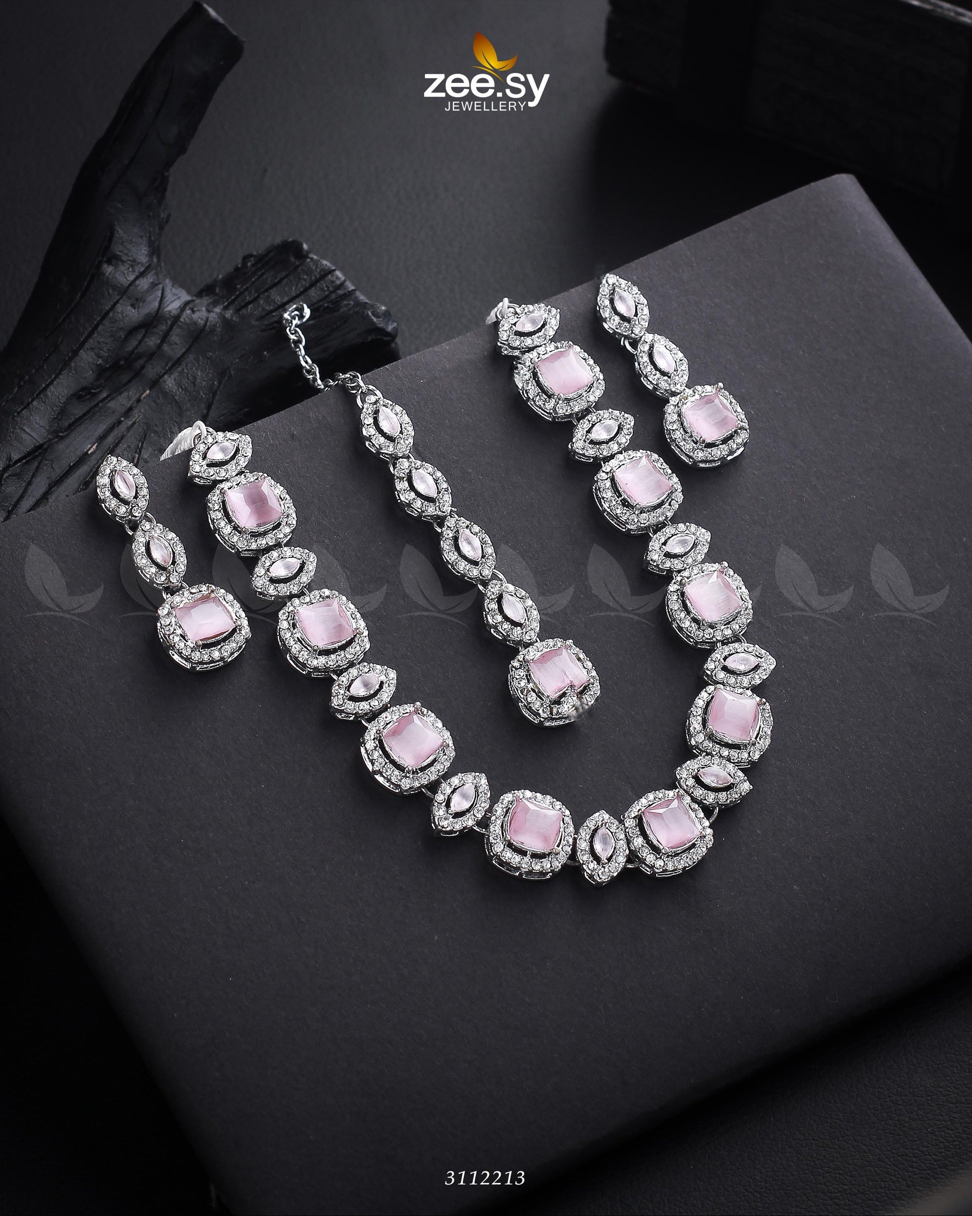 Scabiosa Necklace Set - by - Libasekhas UK - Registered Vendor of : Zeesy - 100% Original Designer Dresss