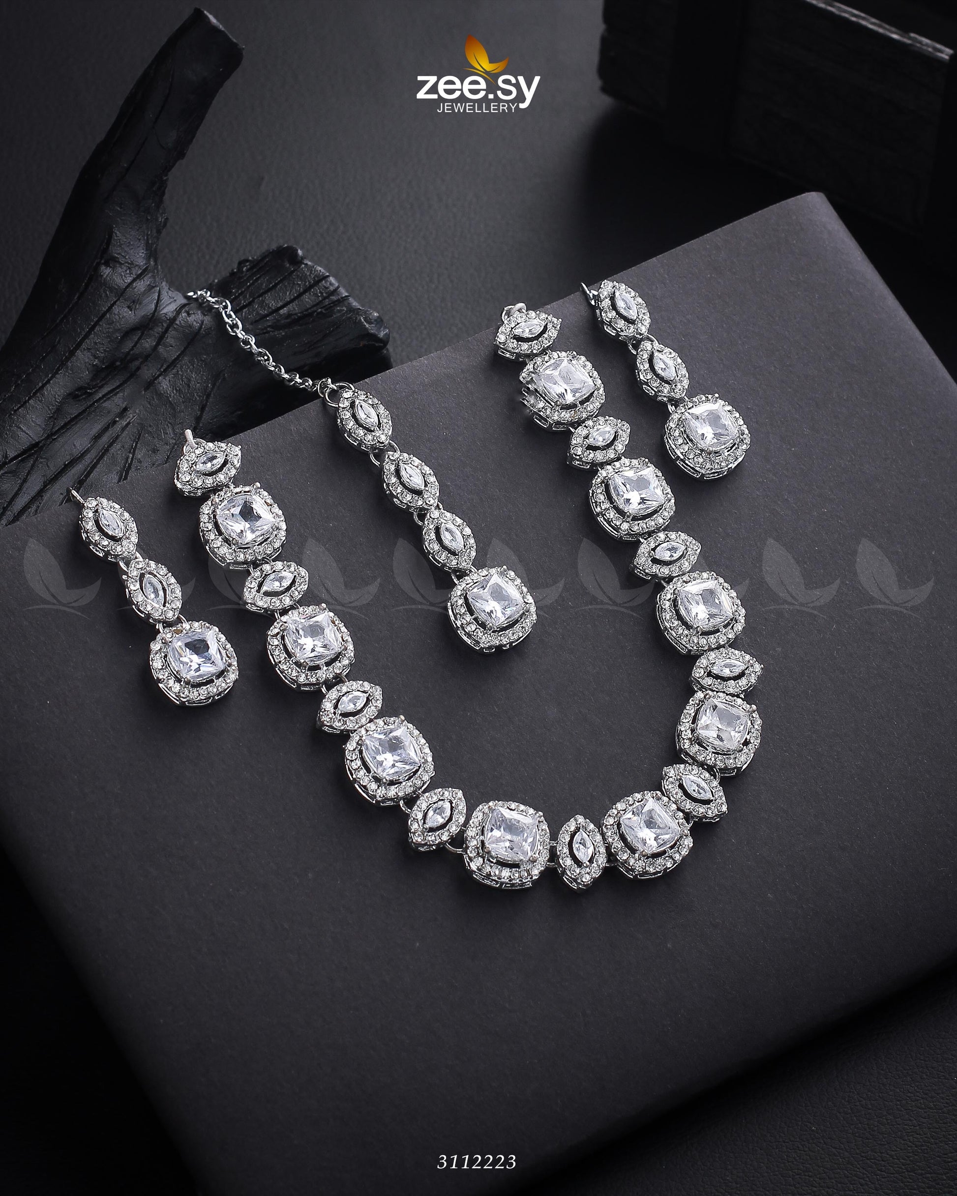 Scabiosa Necklace Set - by - Libasekhas UK - Registered Vendor of : Zeesy - 100% Original Designer Dresss
