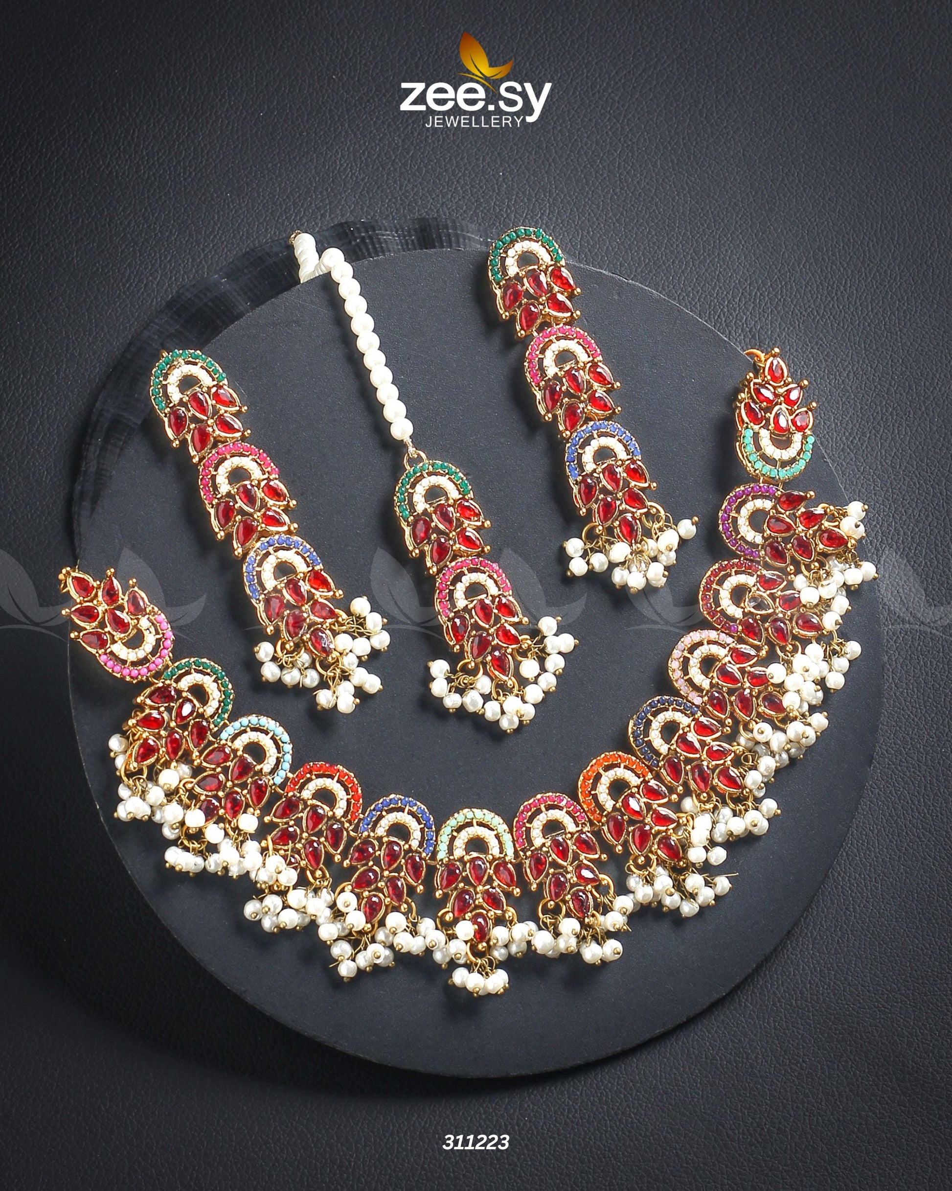 Celestial Necklace - by - Libasekhas UK - Registered Vendor of : Zeesy - 100% Original Designer Dresss