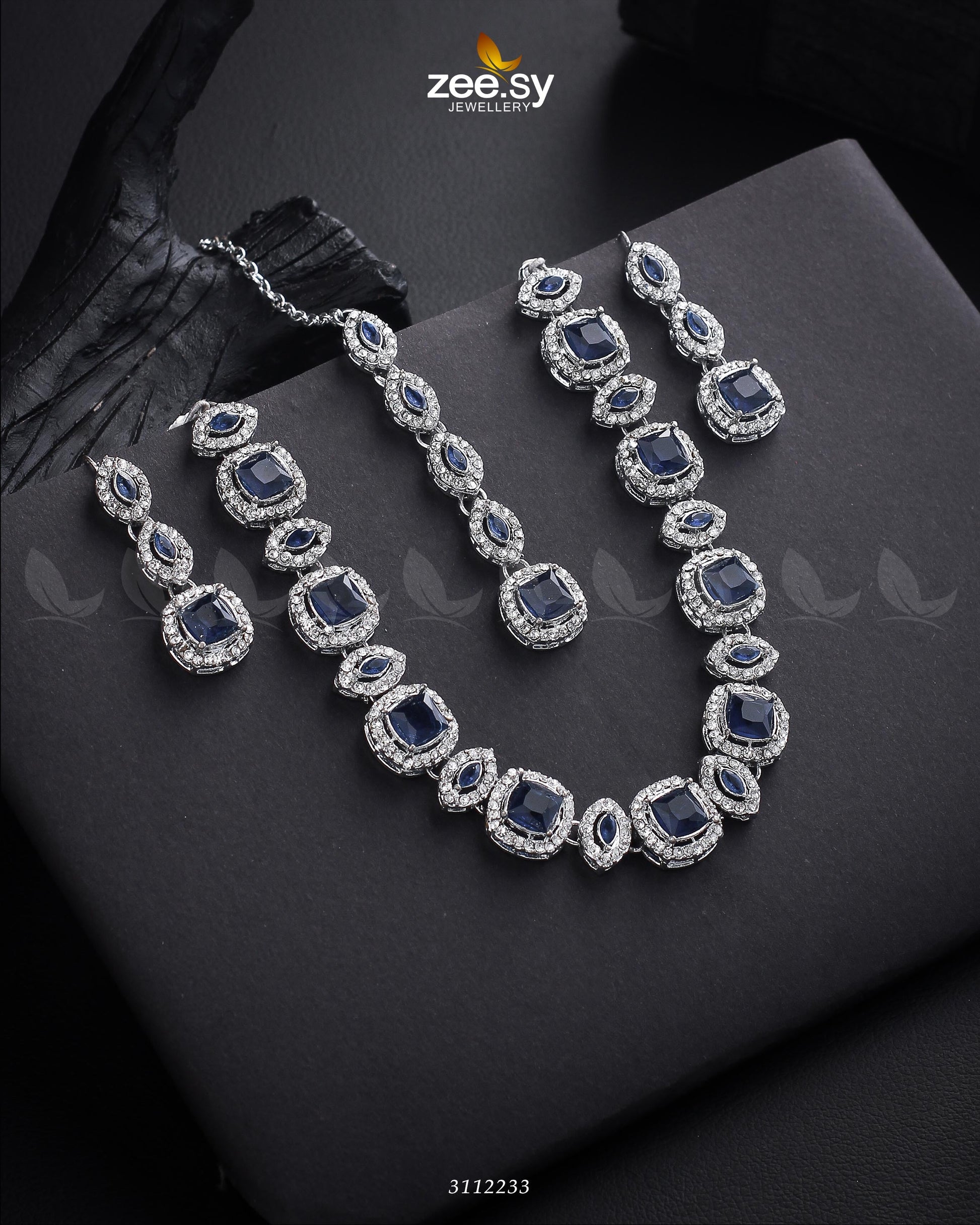 Scabiosa Necklace Set - by - Libasekhas UK - Registered Vendor of : Zeesy - 100% Original Designer Dresss