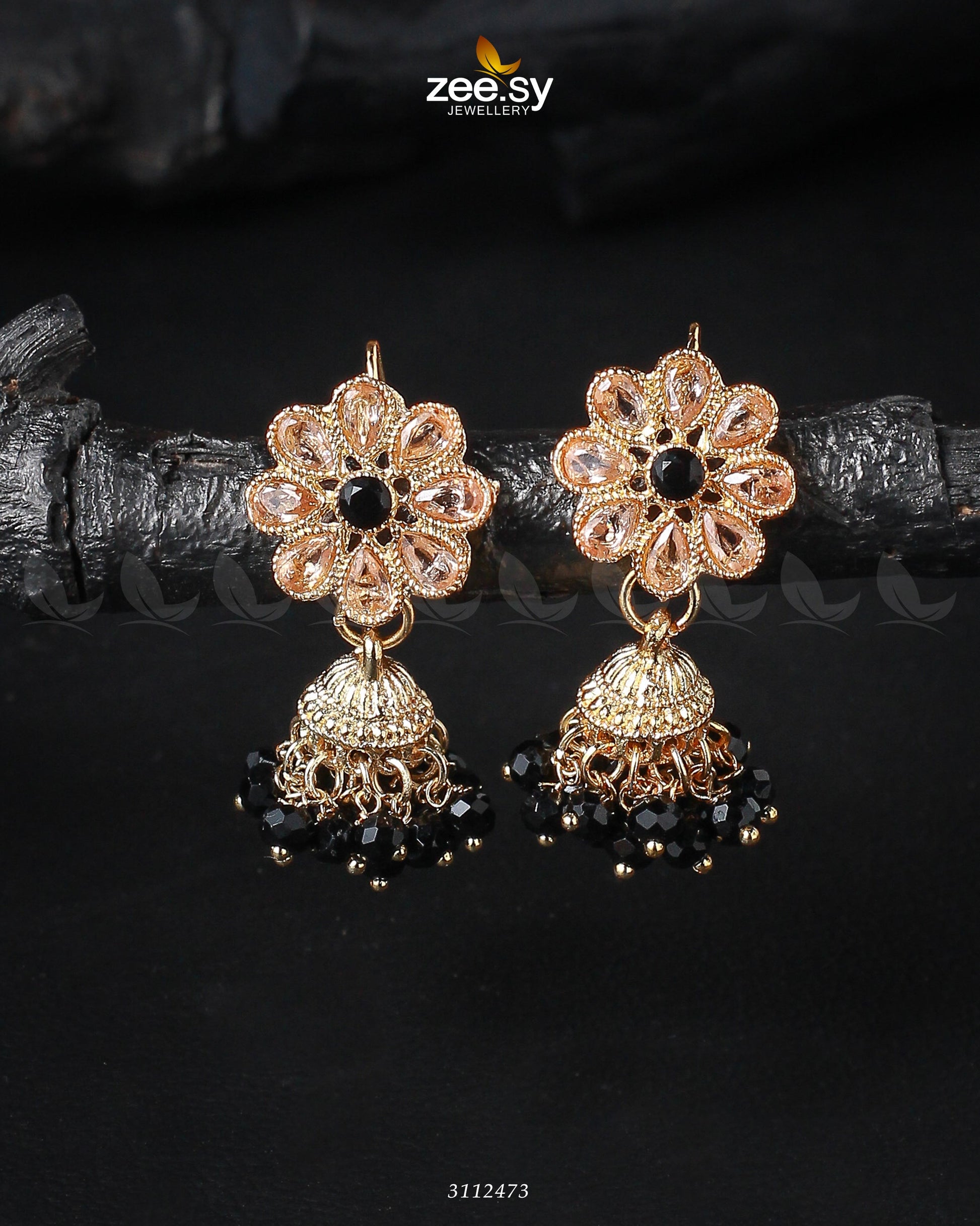 Atiqa Earrings - by - Libasekhas UK - Registered Vendor of : Zeesy - 100% Original Designer Dresss