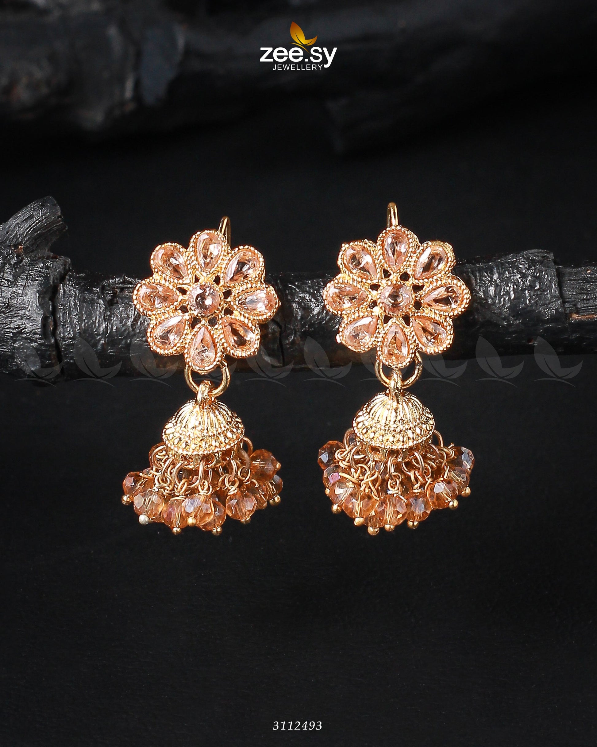 Atiqa Earrings - by - Libasekhas UK - Registered Vendor of : Zeesy - 100% Original Designer Dresss