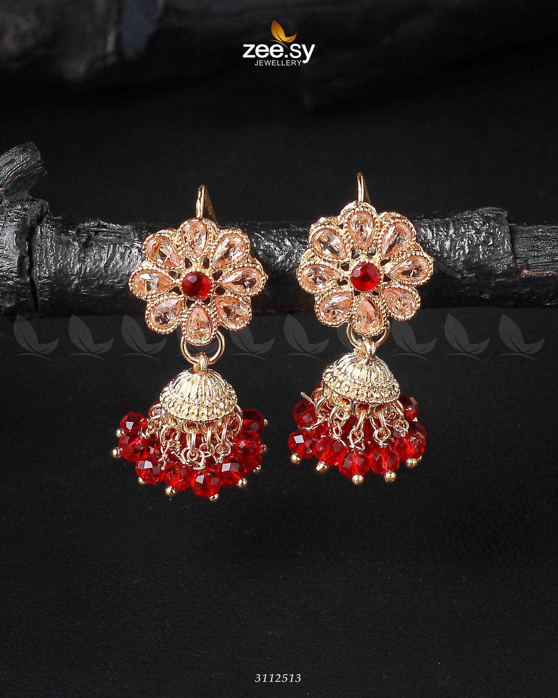 Atiqa Earrings - by - Libasekhas UK - Registered Vendor of : Zeesy - 100% Original Designer Dresss