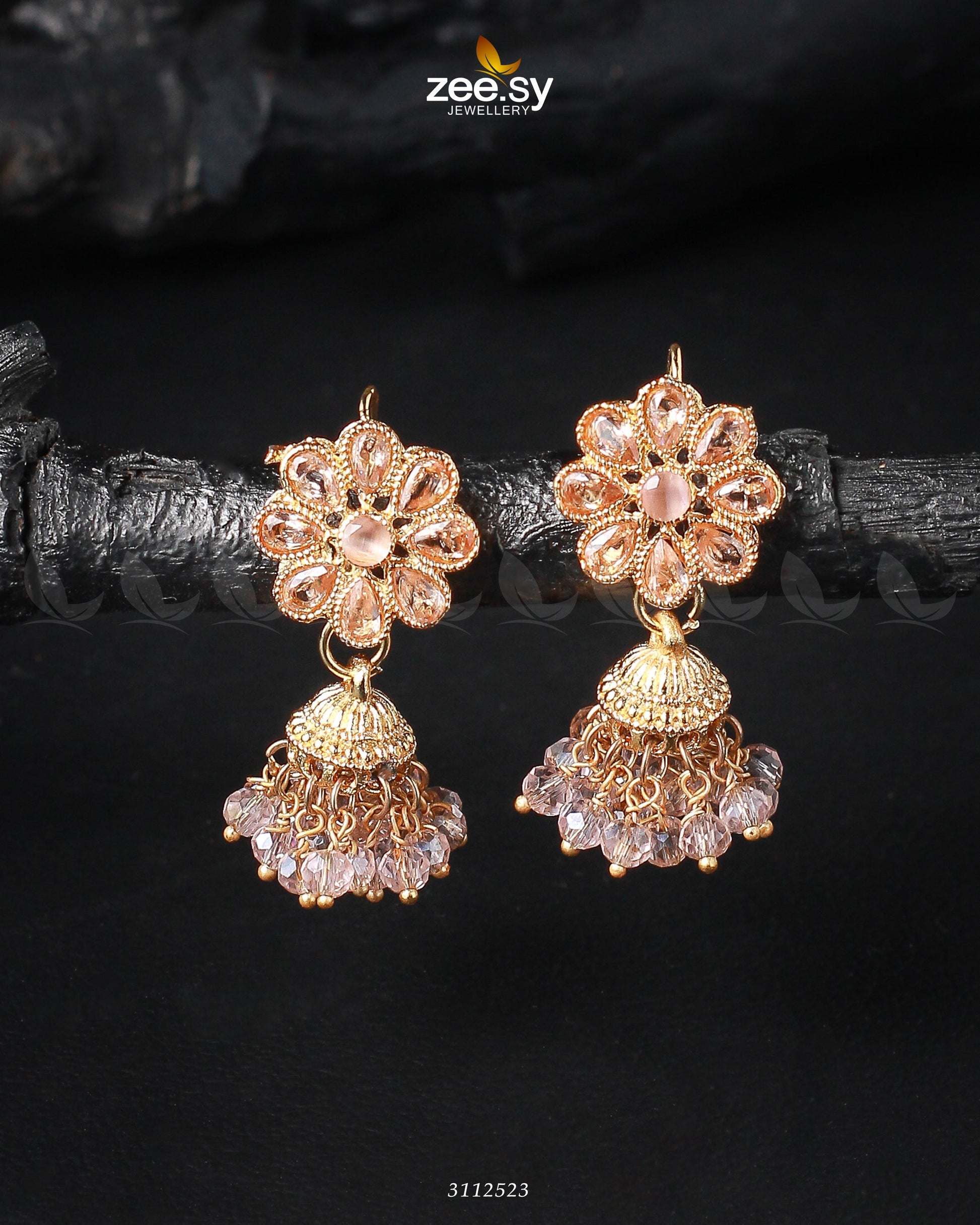 Atiqa Earrings - by - Libasekhas UK - Registered Vendor of : Zeesy - 100% Original Designer Dresss
