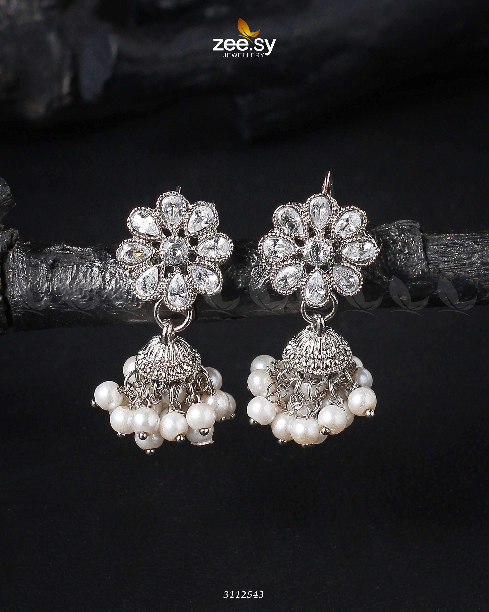 Atiqa Earrings - by - Libasekhas UK - Registered Vendor of : Zeesy - 100% Original Designer Dresss