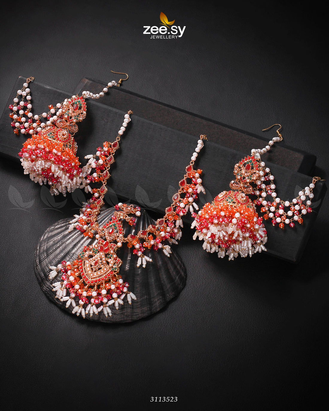 Kashaf Earrings - by - Libasekhas UK - Registered Vendor of : Zeesy - 100% Original Designer Dresss