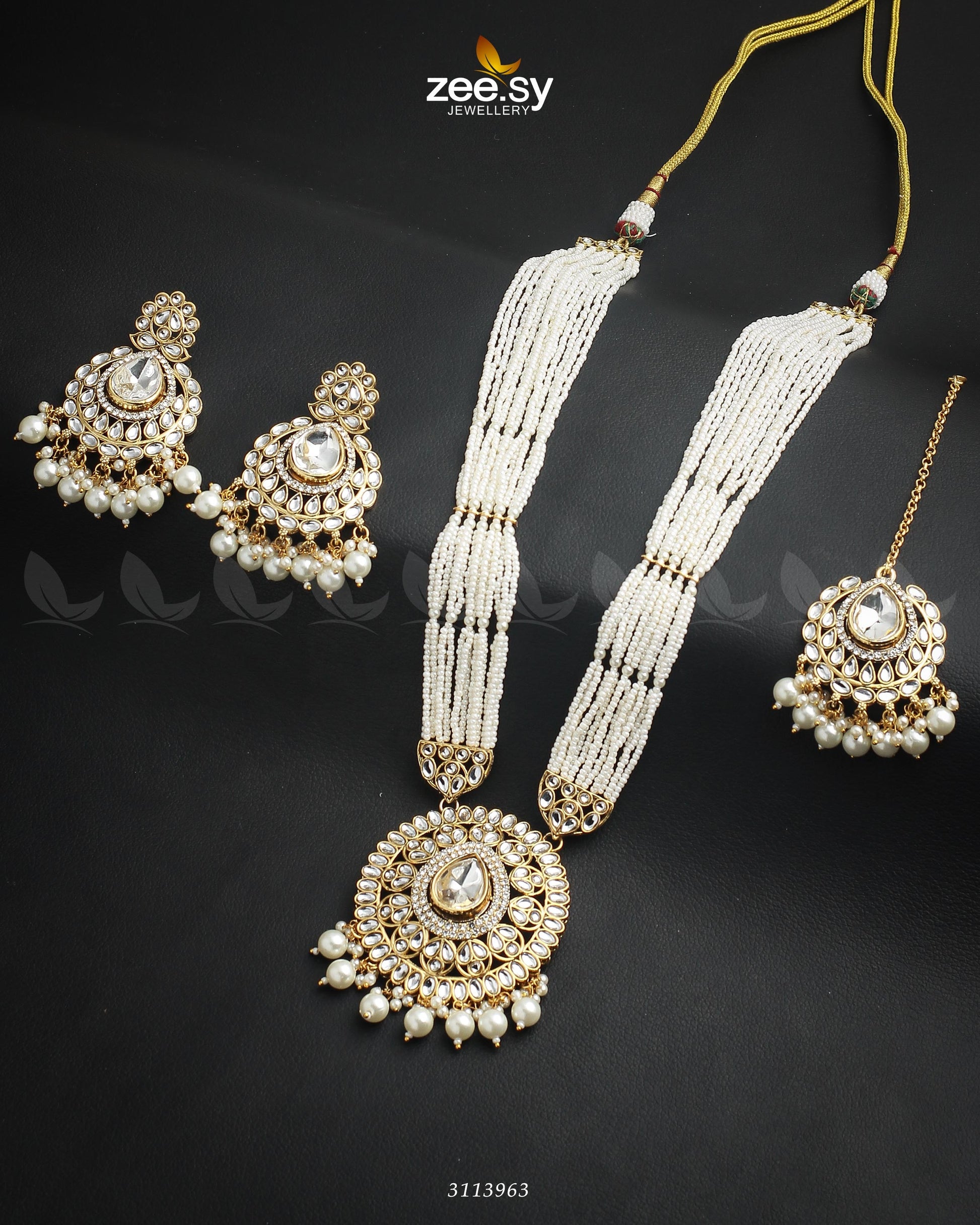 Maranta Malla Necklace Set - by - Libasekhas UK - Registered Vendor of : Zeesy - 100% Original Designer Dresss