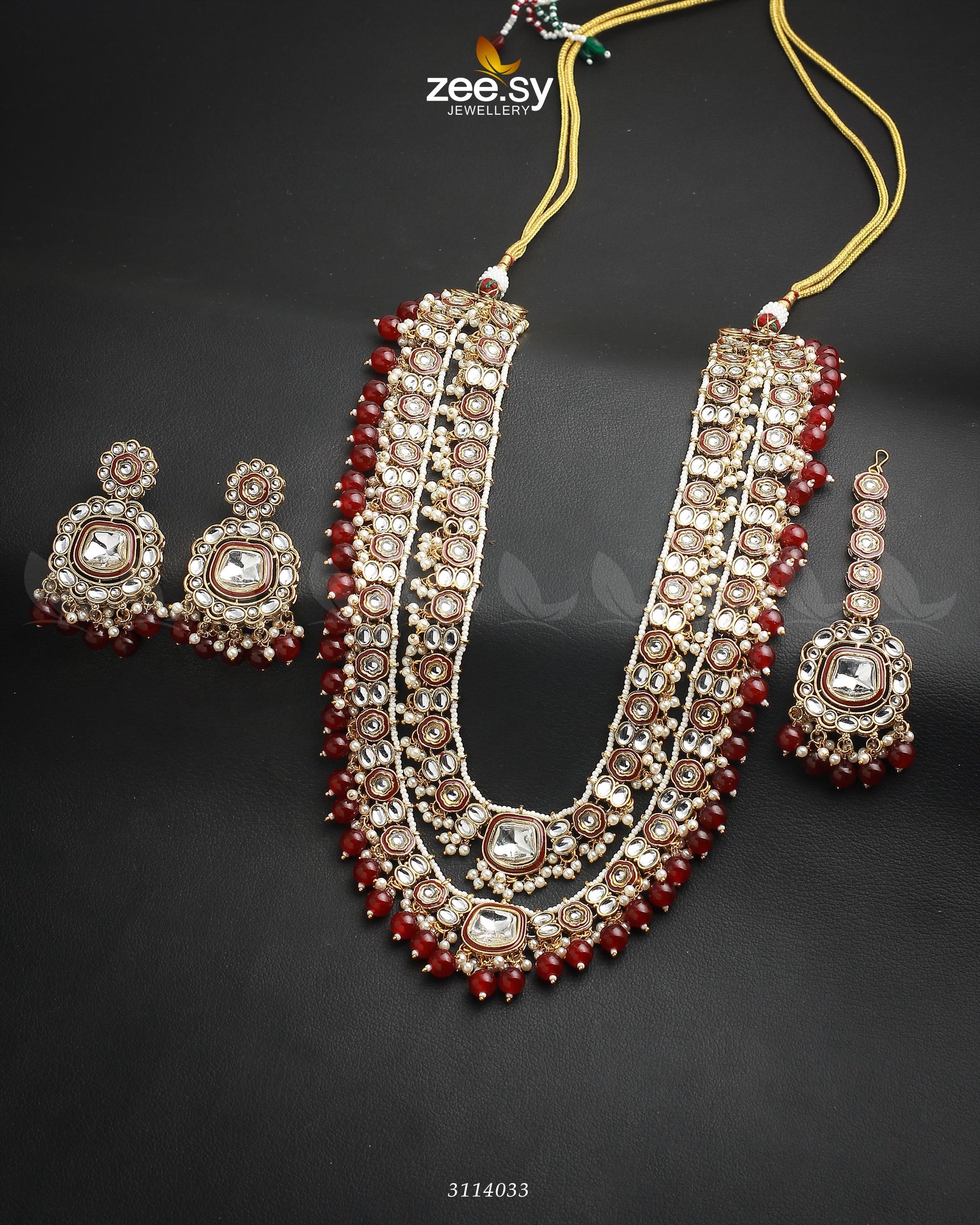 Acacia Malla Necklace Set - by - Libasekhas UK - Registered Vendor of : Zeesy - 100% Original Designer Dresss