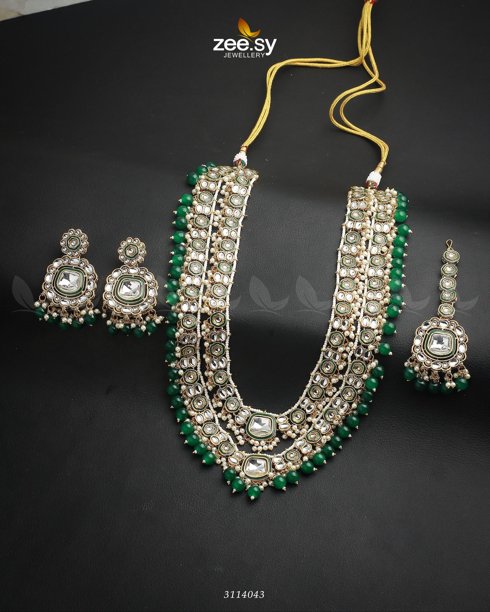 Acacia Malla Necklace Set - by - Libasekhas UK - Registered Vendor of : Zeesy - 100% Original Designer Dresss