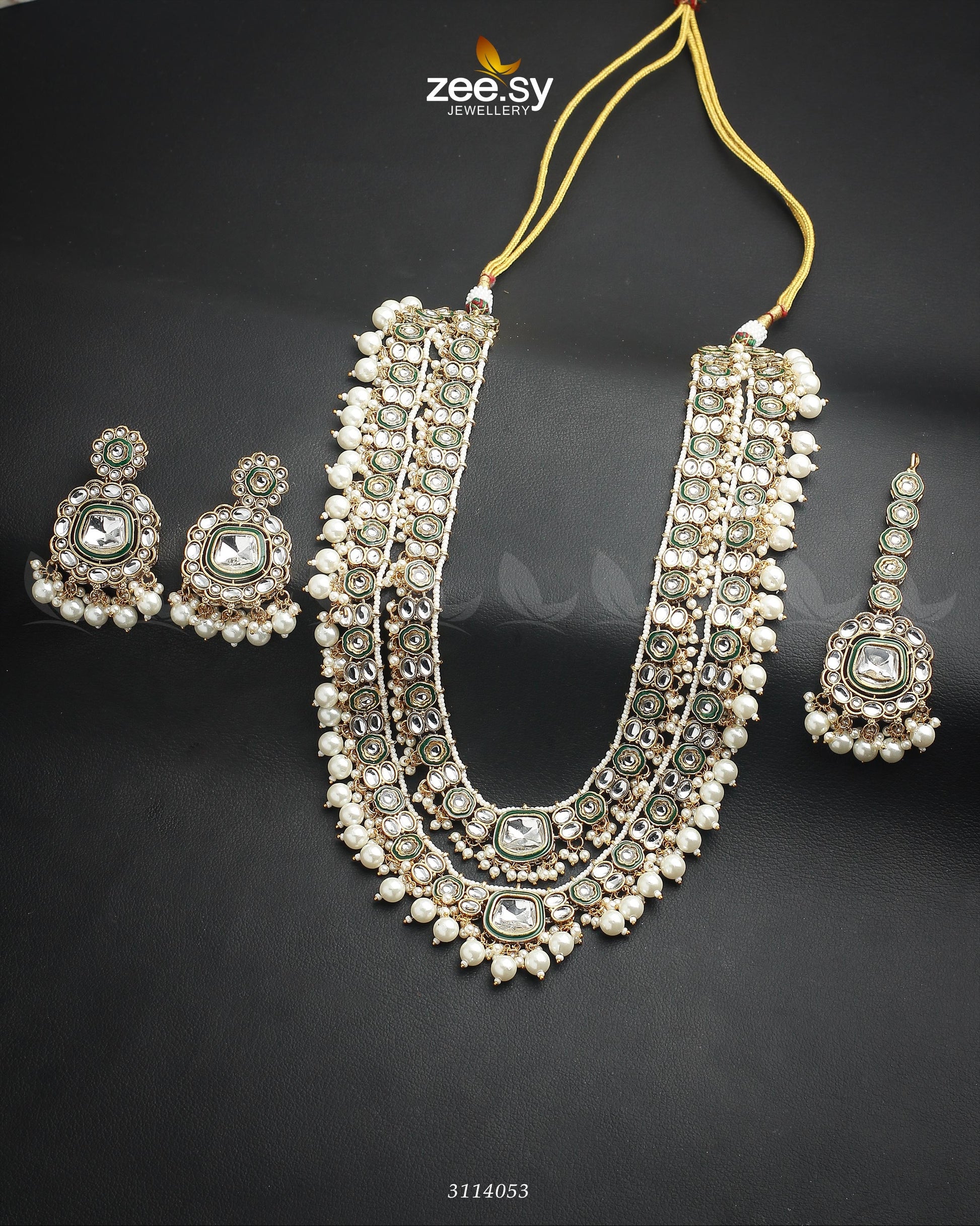 Acacia Malla Necklace Set - by - Libasekhas UK - Registered Vendor of : Zeesy - 100% Original Designer Dresss