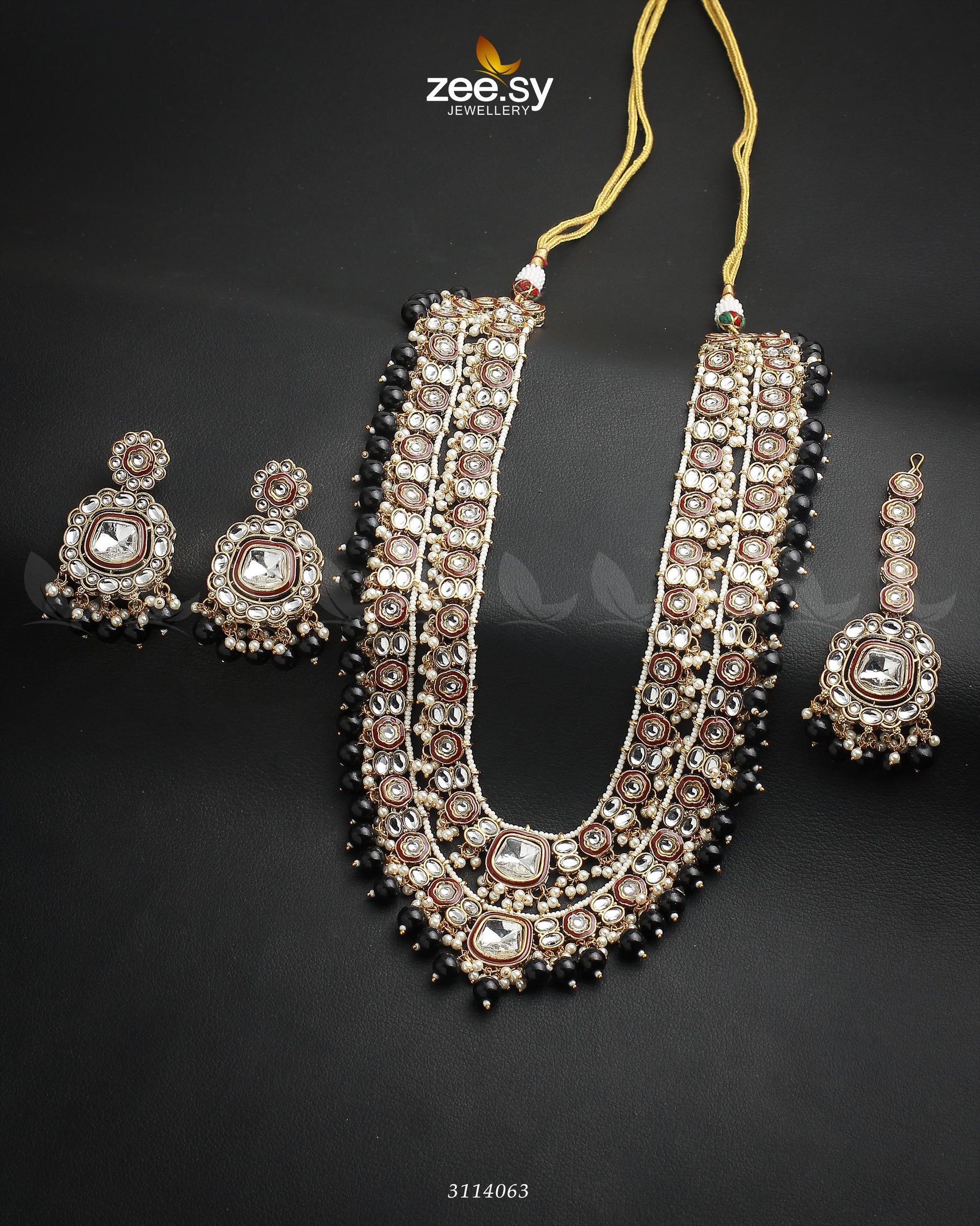 Acacia Malla Necklace Set - by - Libasekhas UK - Registered Vendor of : Zeesy - 100% Original Designer Dresss