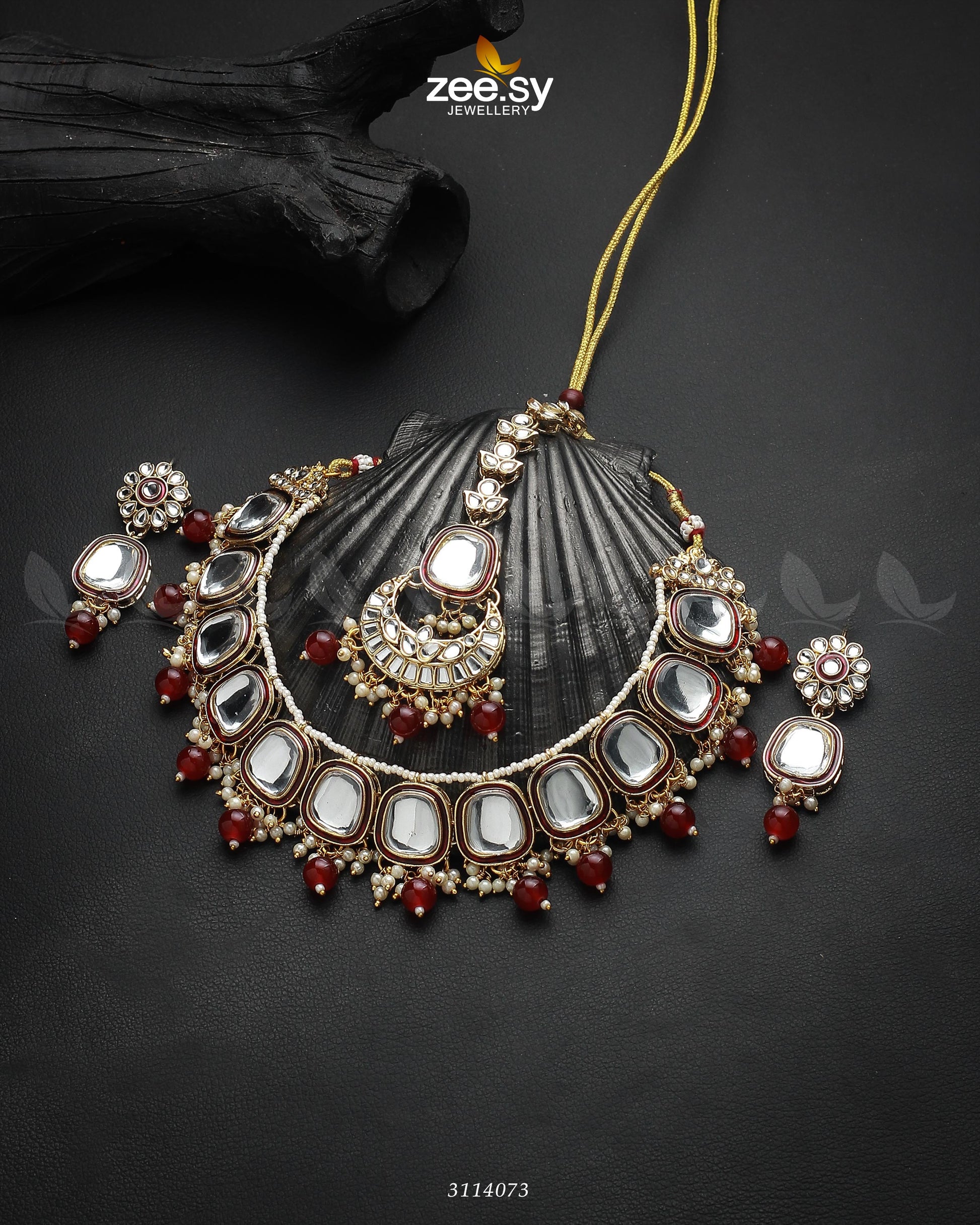 Aqsa Necklace Set - by - Libasekhas UK - Registered Vendor of : Zeesy - 100% Original Designer Dresss