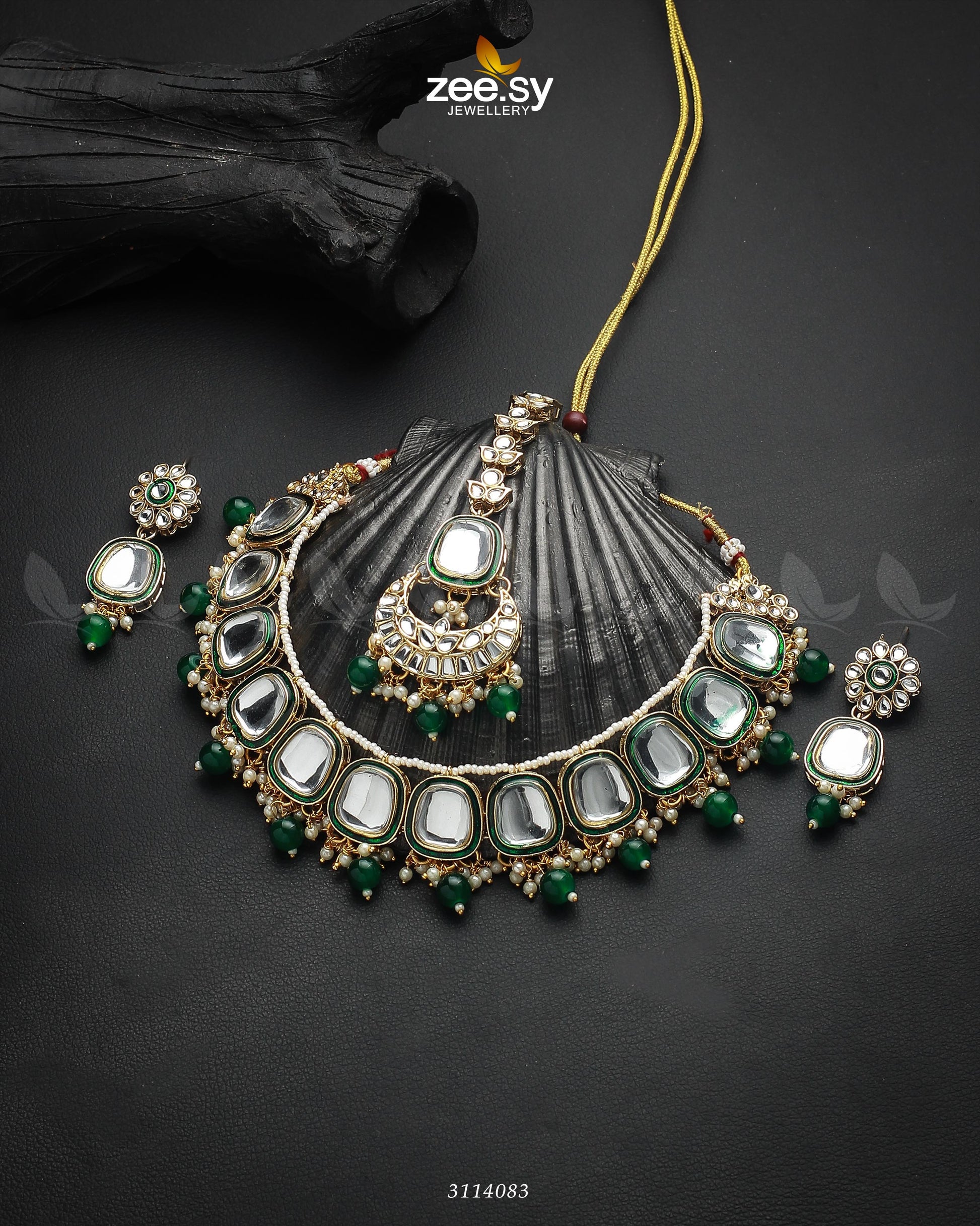 Aqsa Necklace Set - by - Libasekhas UK - Registered Vendor of : Zeesy - 100% Original Designer Dresss