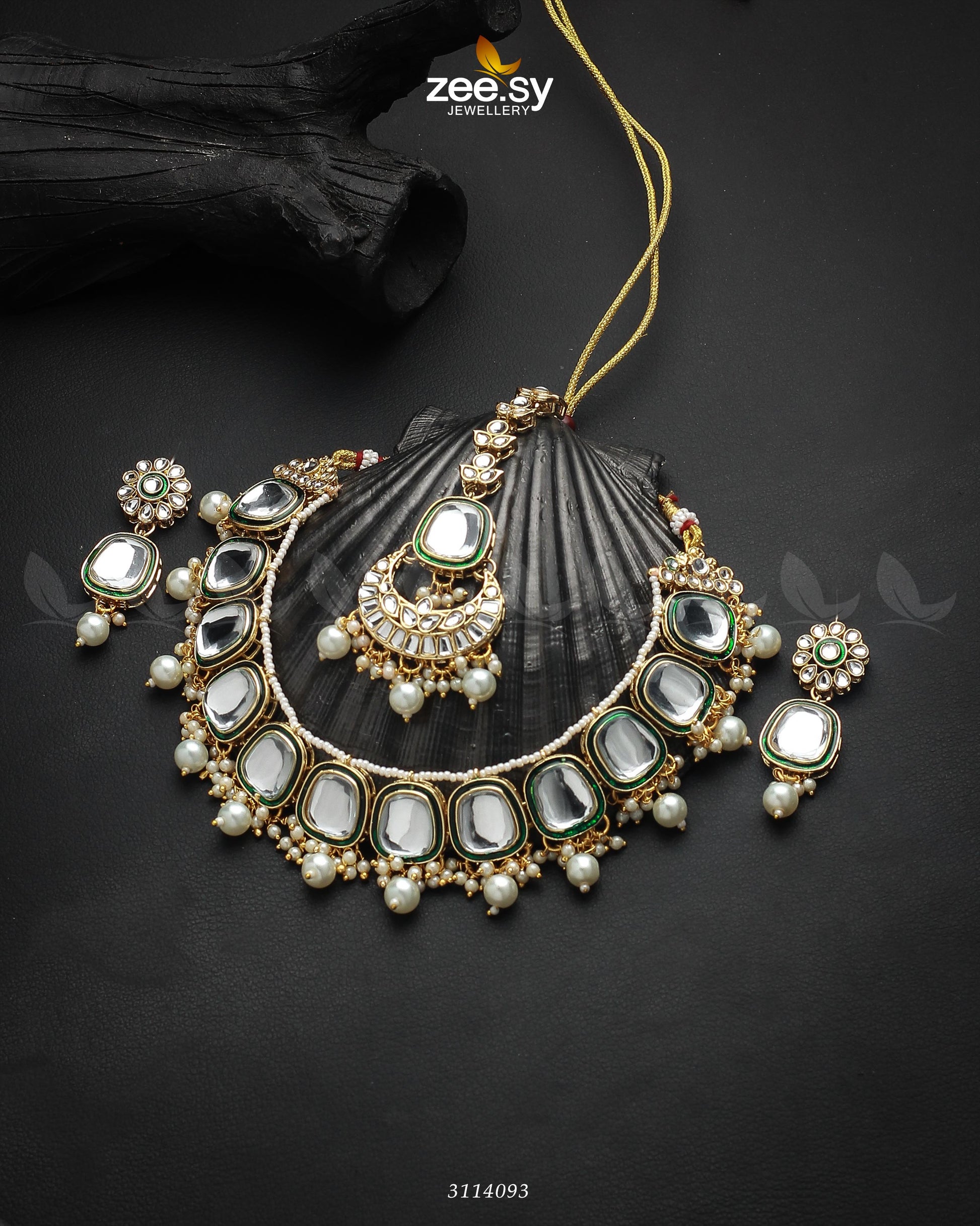 Aqsa Necklace Set - by - Libasekhas UK - Registered Vendor of : Zeesy - 100% Original Designer Dresss