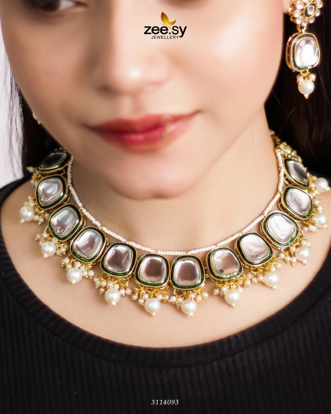 Aqsa Necklace Set - by - Libasekhas UK - Registered Vendor of : Zeesy - 100% Original Designer Dresss