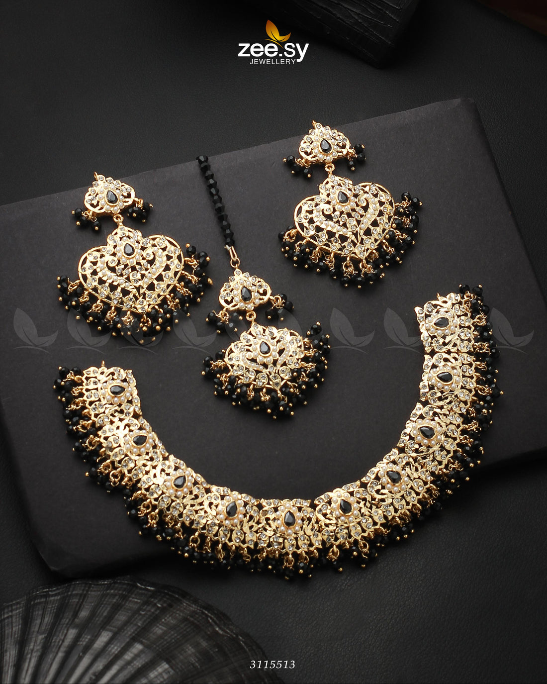 Maniha Necklace Set - by - Libasekhas UK - Registered Vendor of : Zeesy - 100% Original Designer Dresss