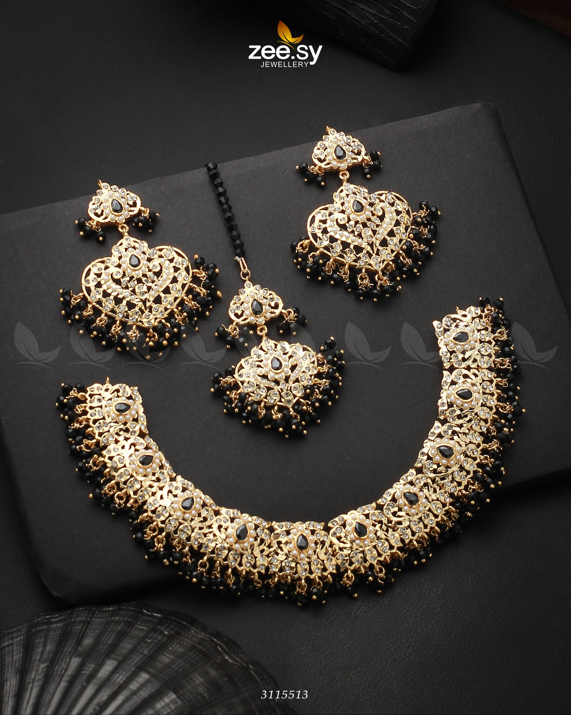 Maniha Necklace Set - by - Libasekhas UK - Registered Vendor of : Zeesy - 100% Original Designer Dresss