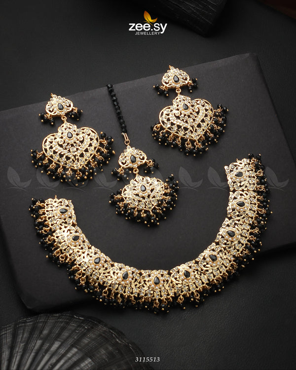 Maniha Necklace Set - by - Libasekhas UK - Registered Vendor of : Zeesy - 100% Original Designer Dresss