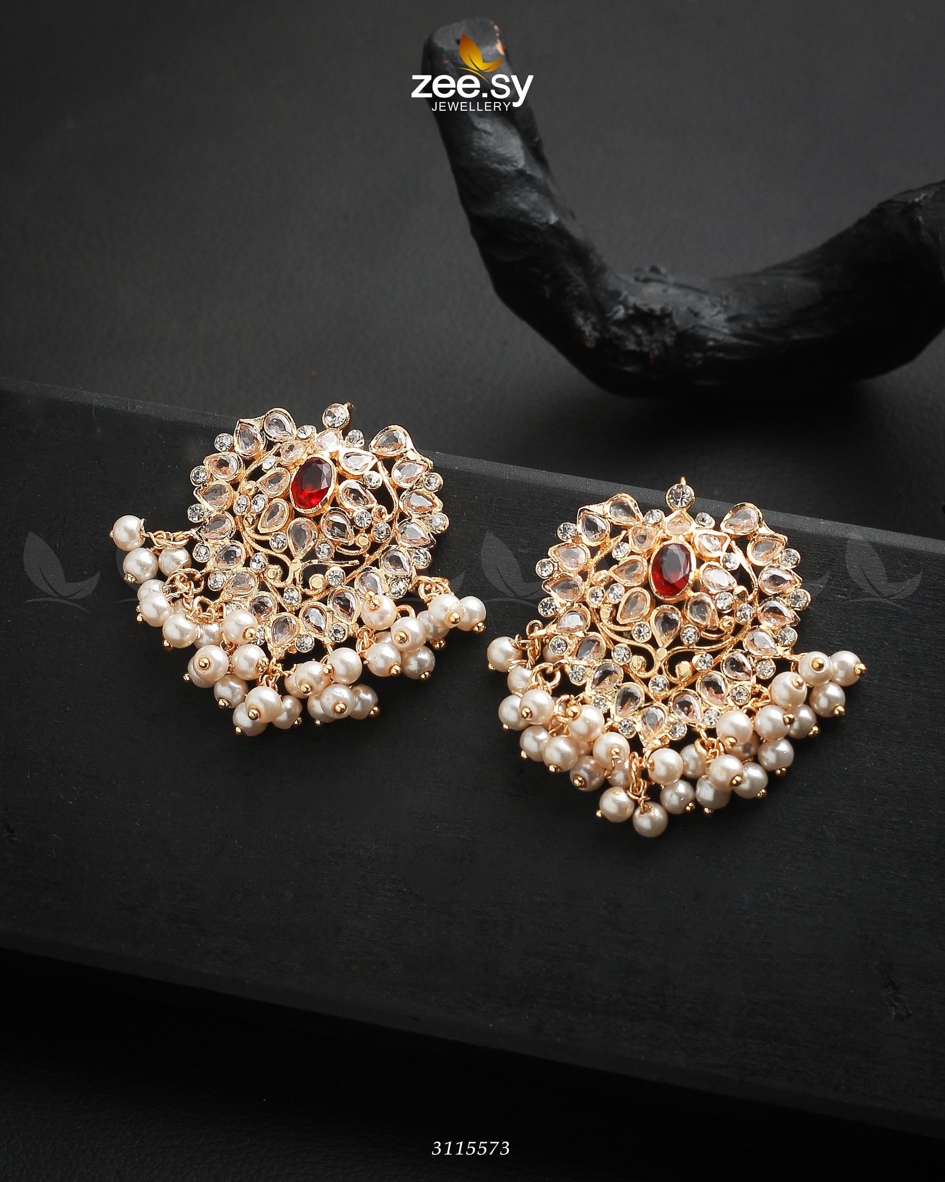 Luxuriant Earrings - by - Libasekhas UK - Registered Vendor of : Zeesy - 100% Original Designer Dresss