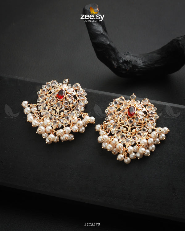Luxuriant Earrings - by - Libasekhas UK - Registered Vendor of : Zeesy - 100% Original Designer Dresss