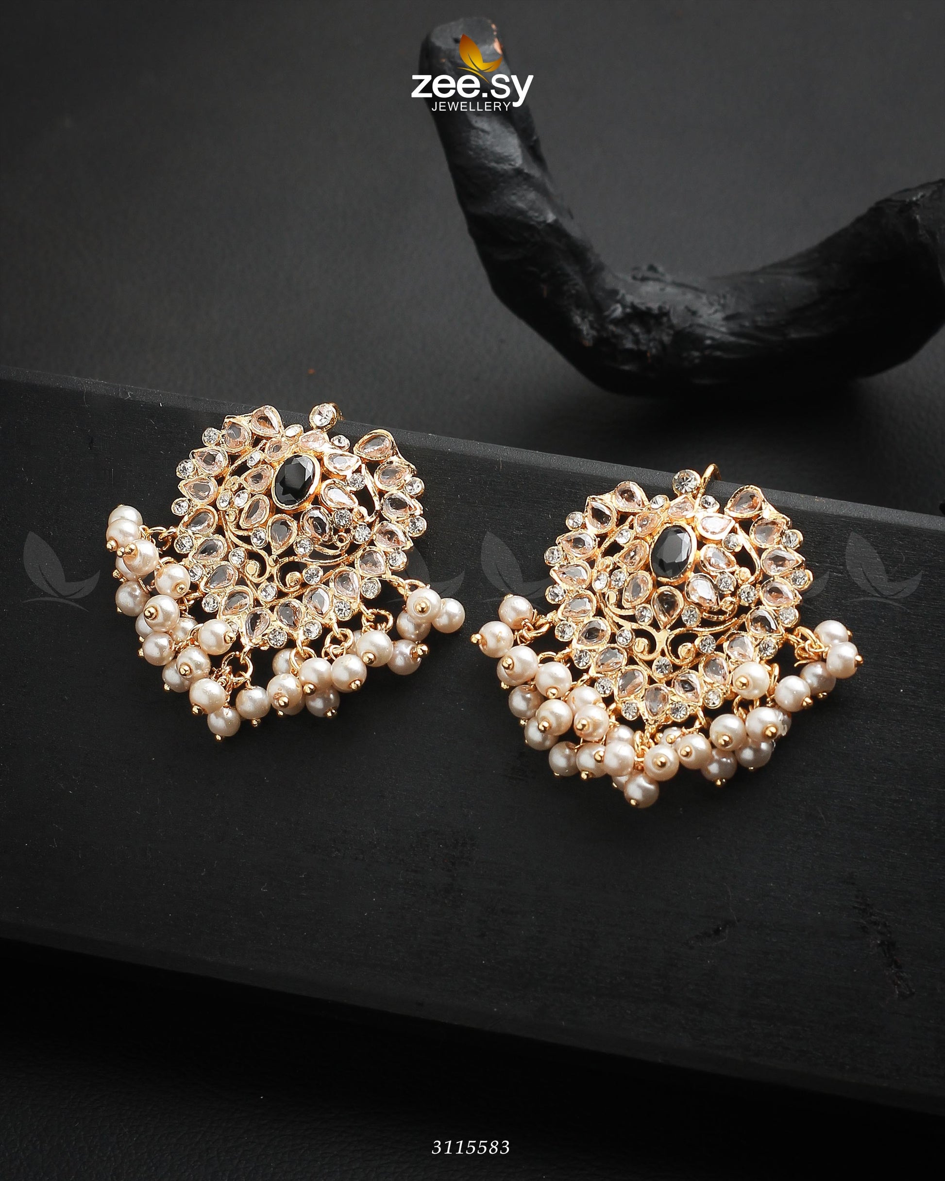 Luxuriant Earrings - by - Libasekhas UK - Registered Vendor of : Zeesy - 100% Original Designer Dresss