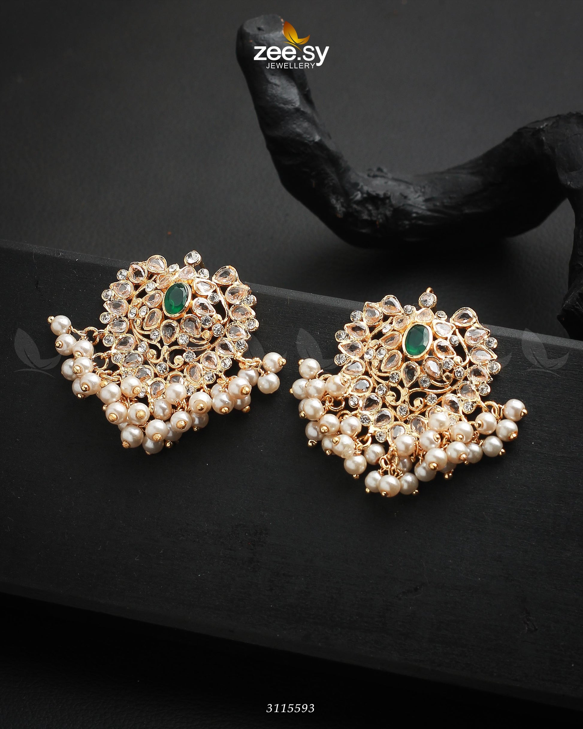 Luxuriant Earrings - by - Libasekhas UK - Registered Vendor of : Zeesy - 100% Original Designer Dresss