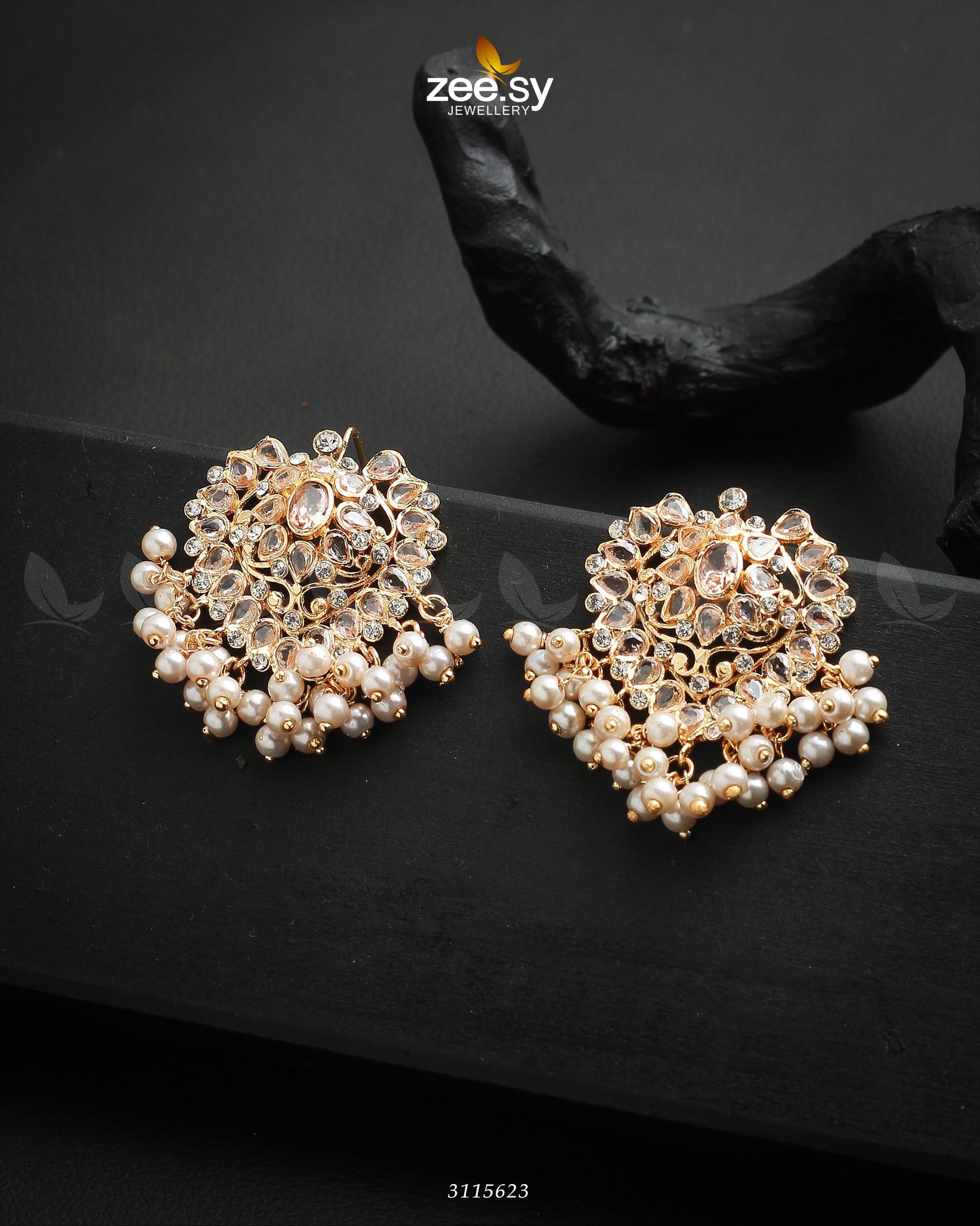 Luxuriant Earrings - by - Libasekhas UK - Registered Vendor of : Zeesy - 100% Original Designer Dresss