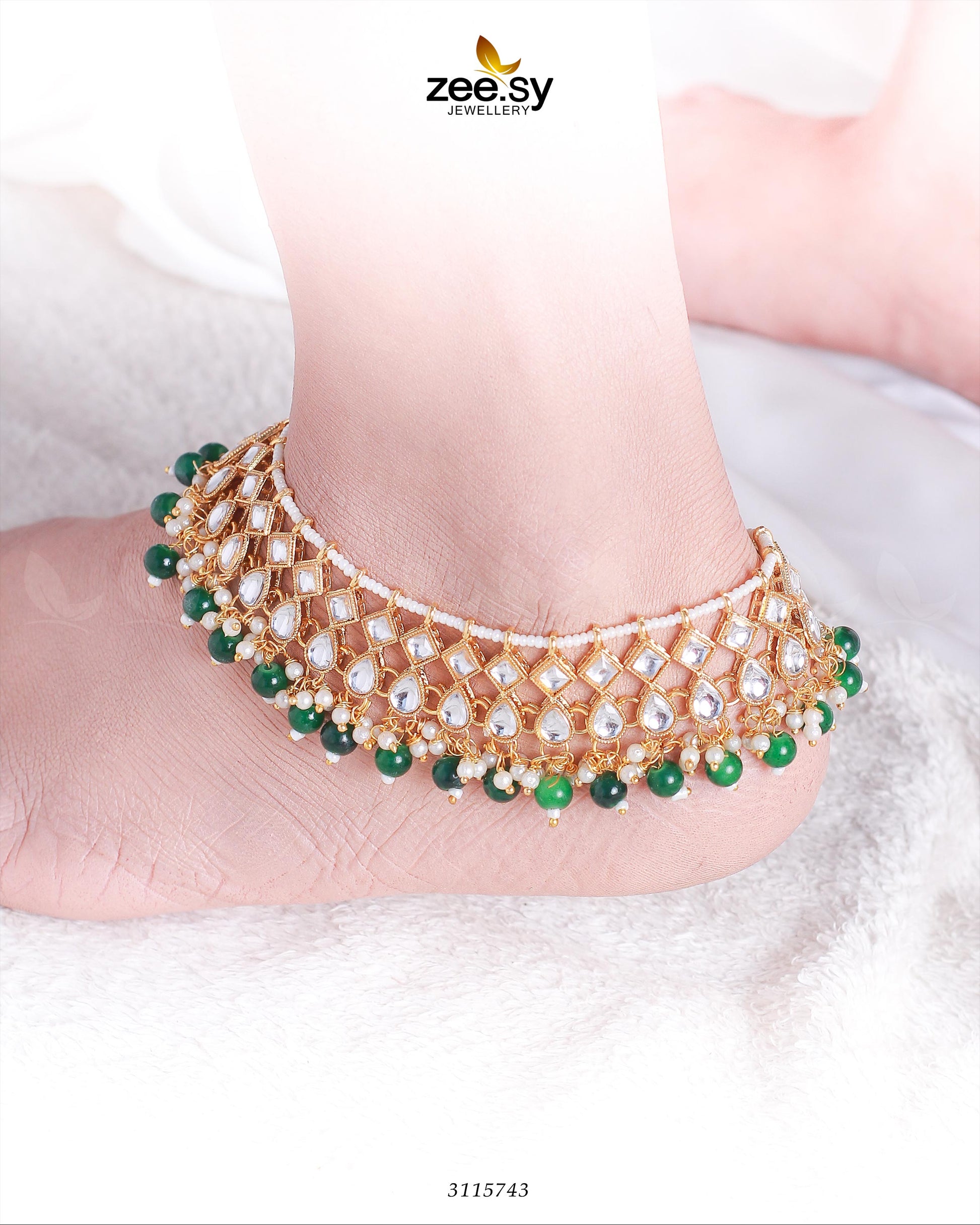 Tanzanite Anklet - by - Libasekhas UK - Registered Vendor of : Zeesy - 100% Original Designer Dresss
