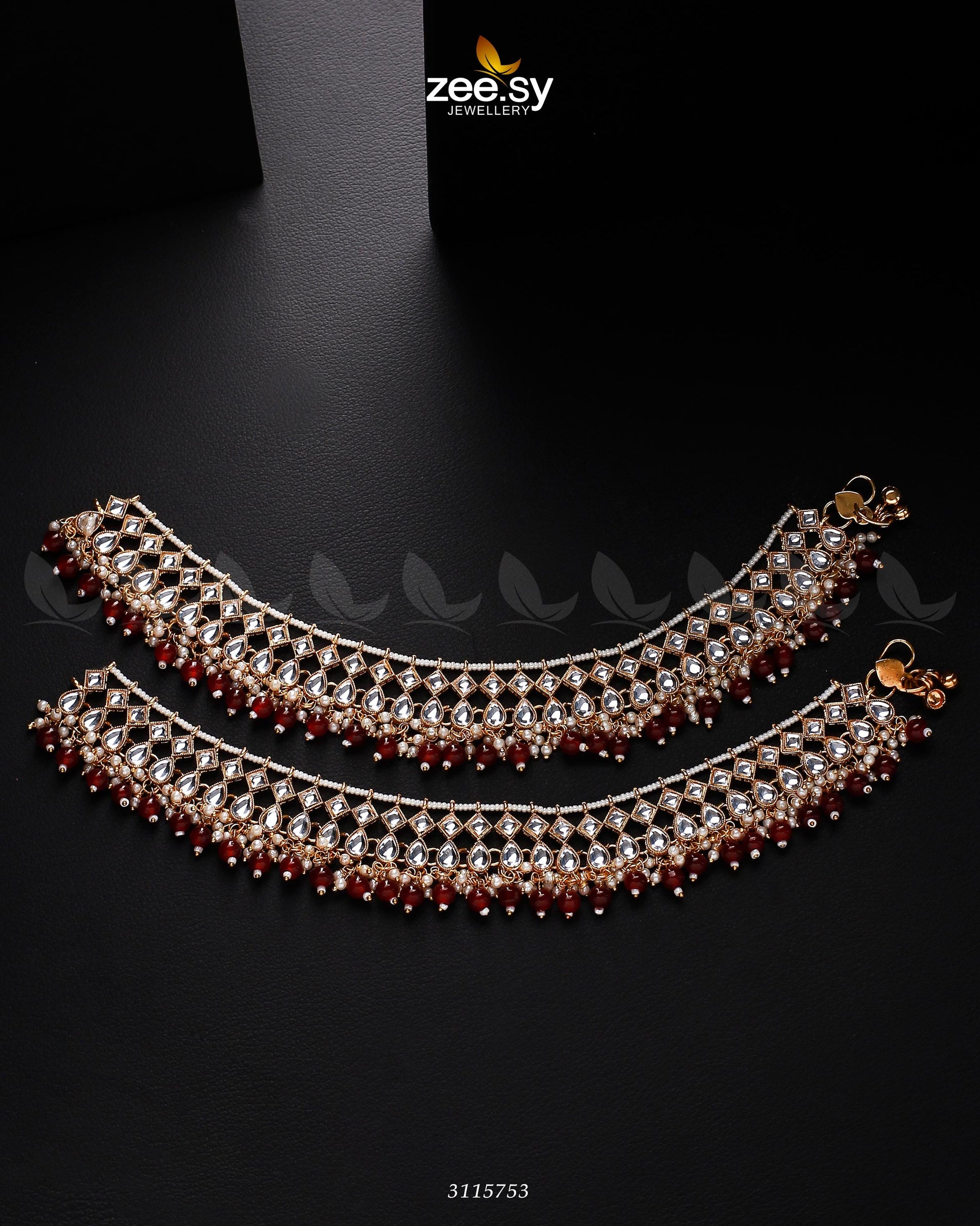 Tanzanite Anklet - by - Libasekhas UK - Registered Vendor of : Zeesy - 100% Original Designer Dresss