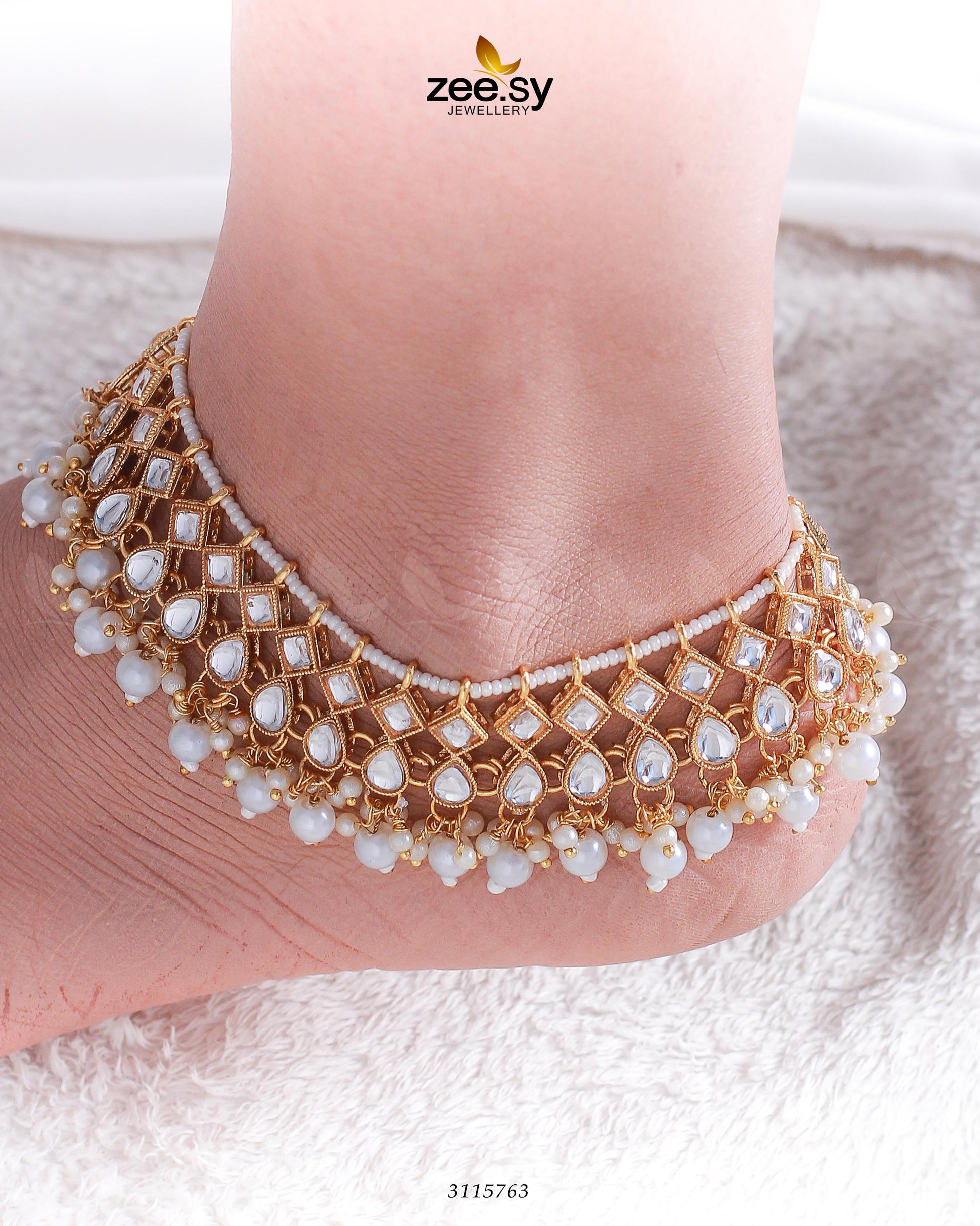 Tanzanite Anklet - by - Libasekhas UK - Registered Vendor of : Zeesy - 100% Original Designer Dresss