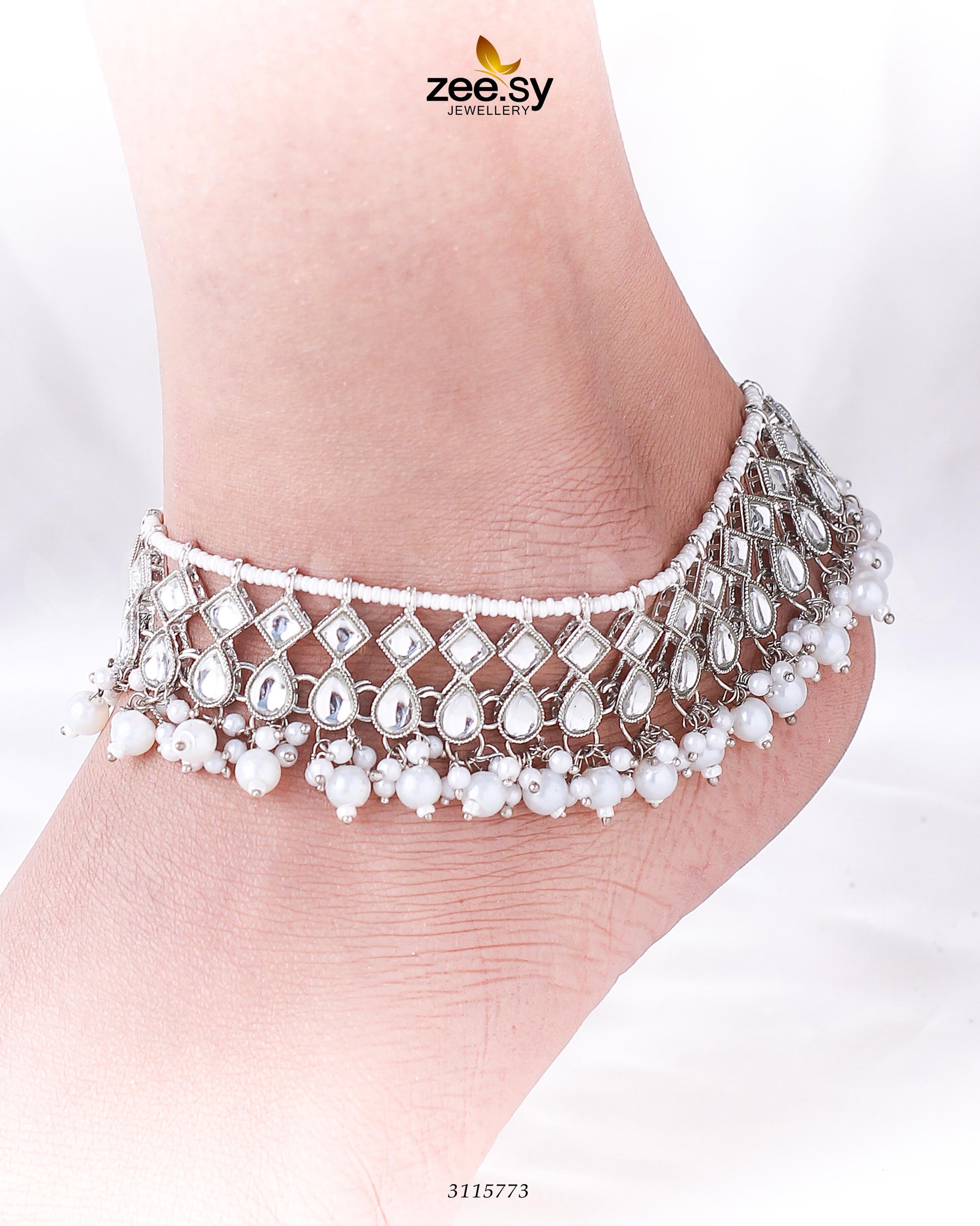 Tanzanite Anklet - by - Libasekhas UK - Registered Vendor of : Zeesy - 100% Original Designer Dresss