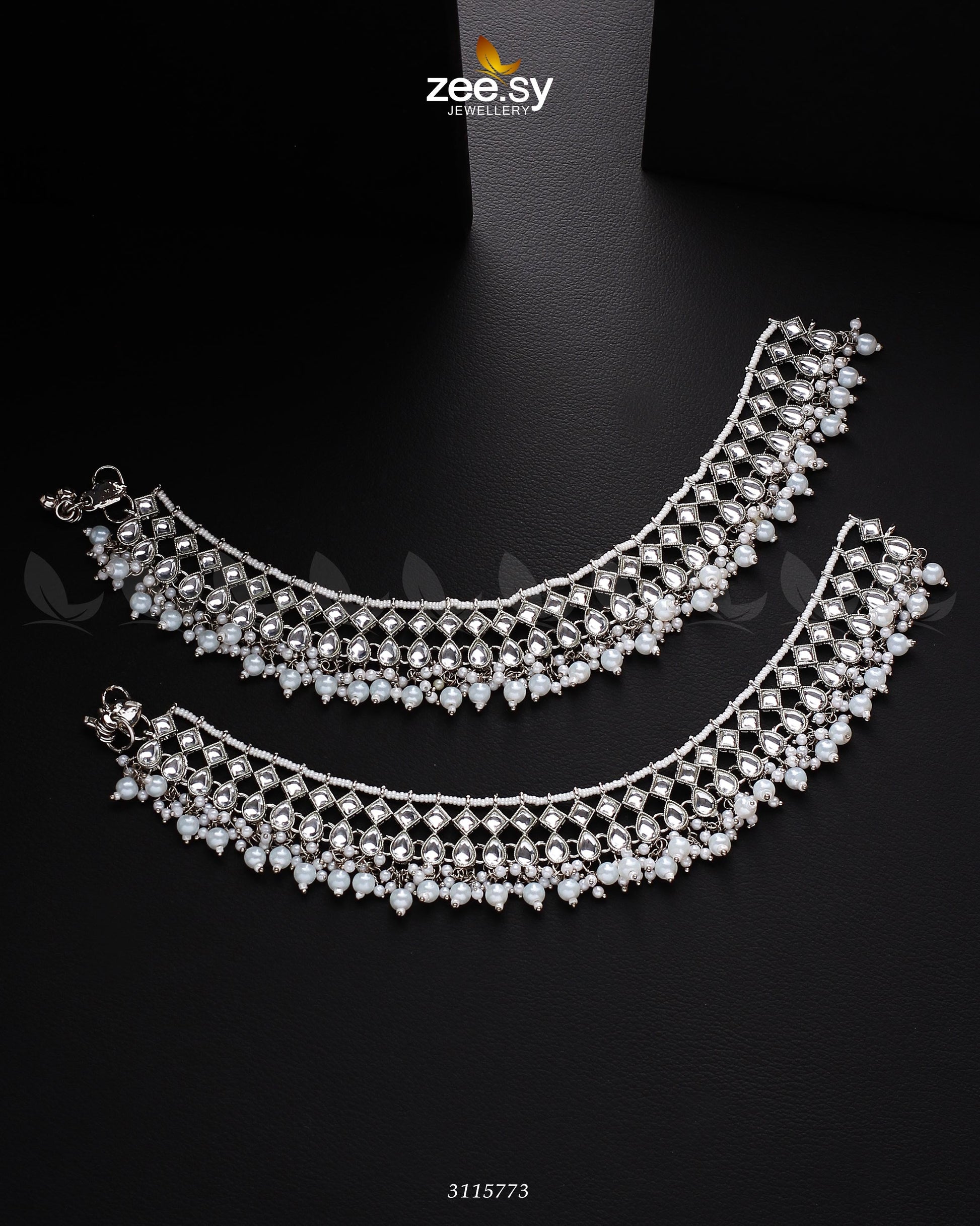 Tanzanite Anklet - by - Libasekhas UK - Registered Vendor of : Zeesy - 100% Original Designer Dresss
