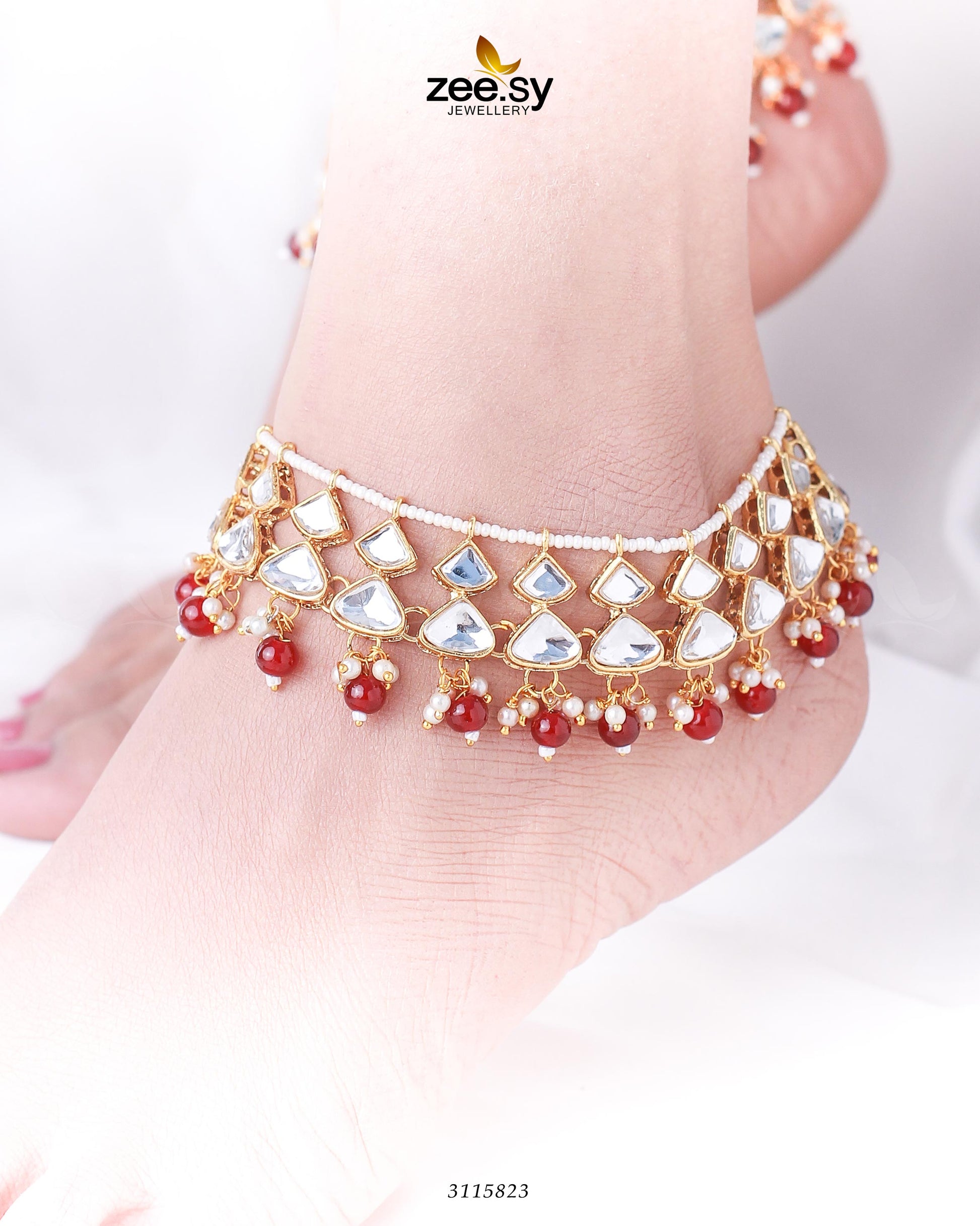 Minisha Anklets - by - Libasekhas UK - Registered Vendor of : Zeesy - 100% Original Designer Dresss