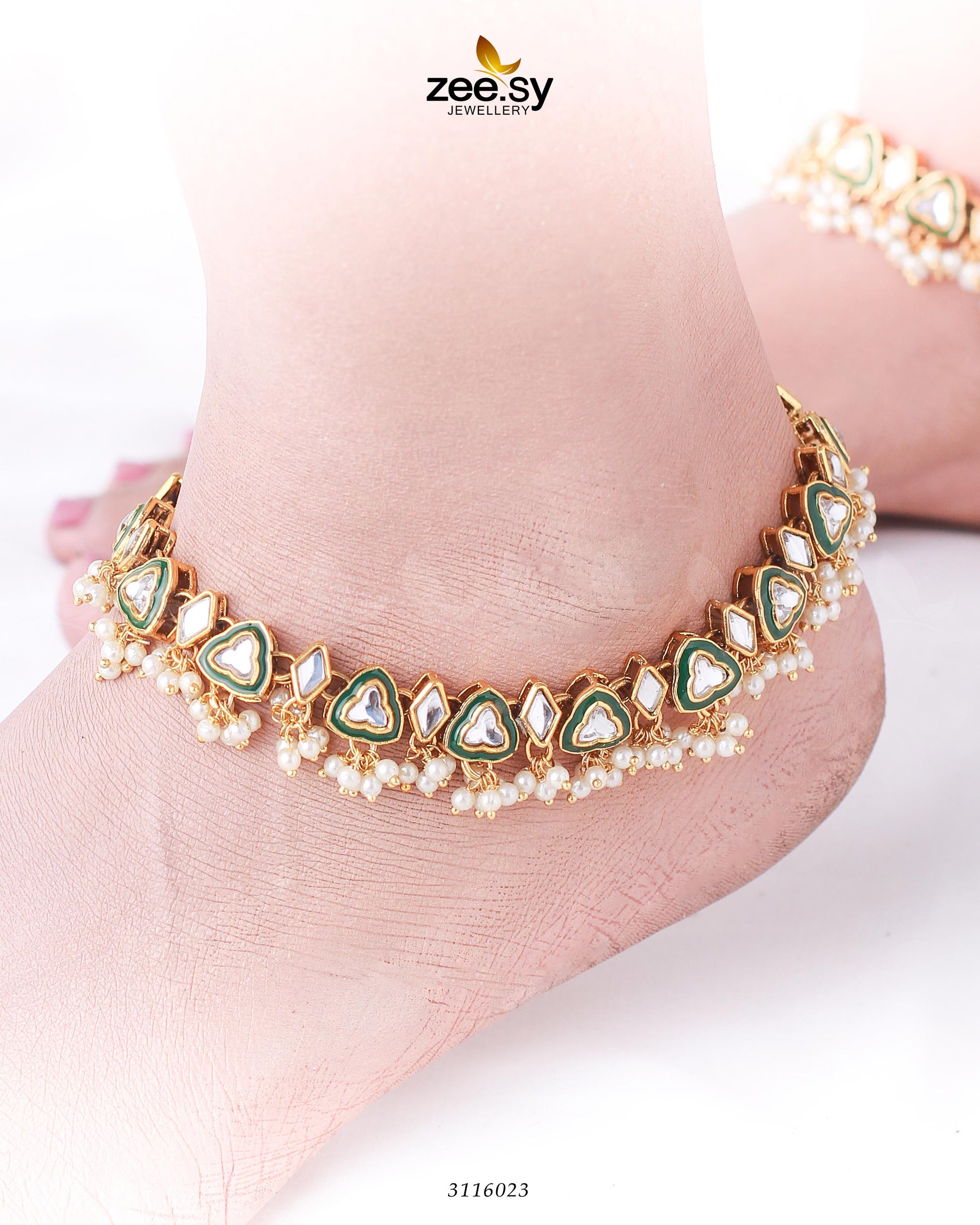 Zarmina Anklet - by - Libasekhas UK - Registered Vendor of : Zeesy - 100% Original Designer Dresss