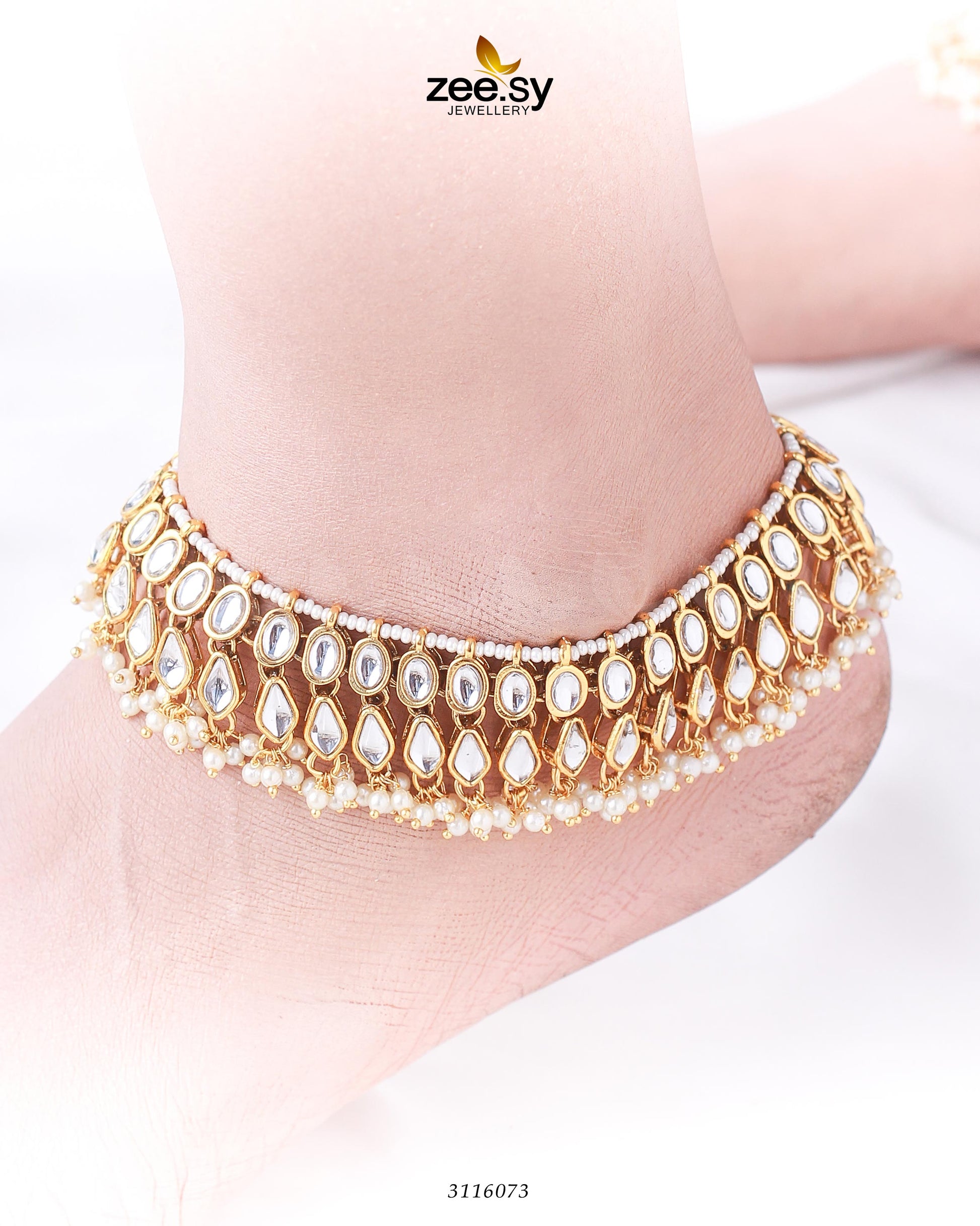 Orthoclase Anklet - by - Libasekhas UK - Registered Vendor of : Zeesy - 100% Original Designer Dresss