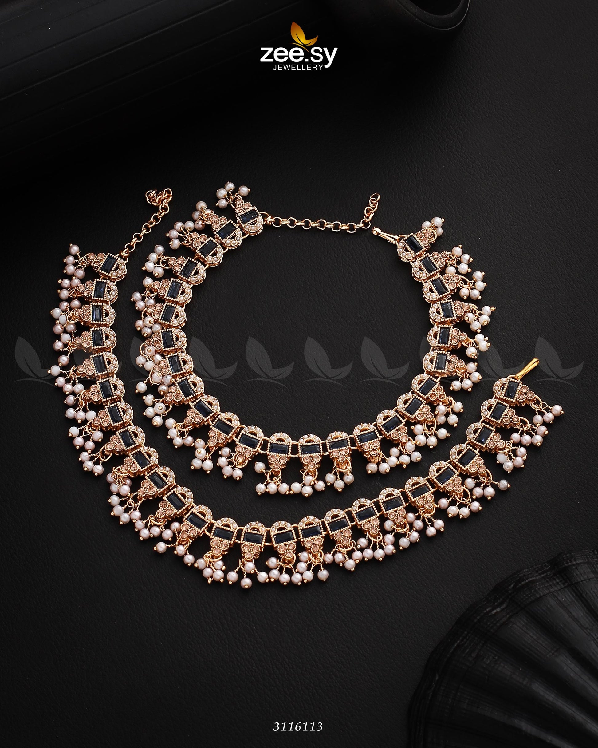 Rutilated Anklet - by - Libasekhas UK - Registered Vendor of : Zeesy - 100% Original Designer Dresss