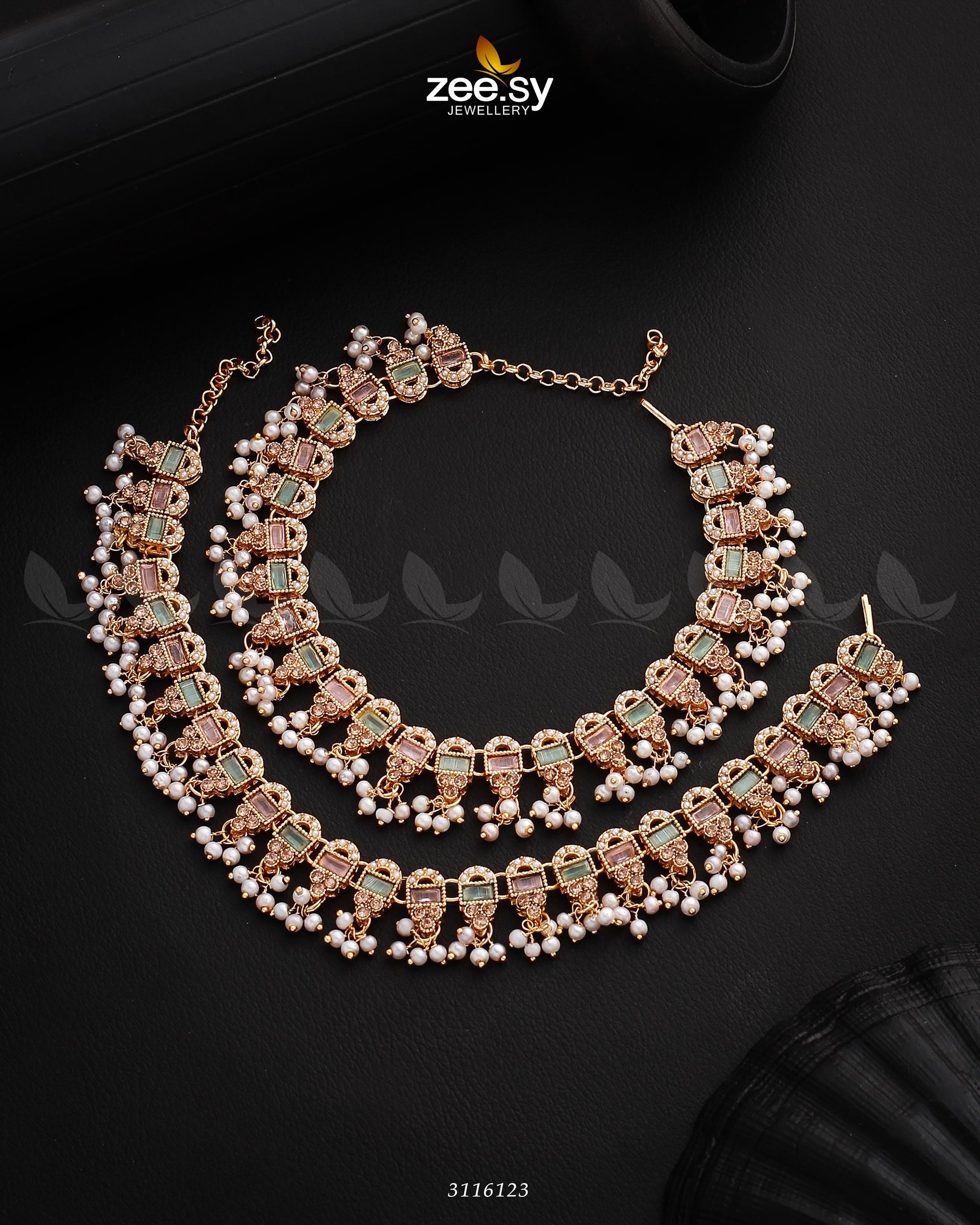 Rutilated Anklet - by - Libasekhas UK - Registered Vendor of : Zeesy - 100% Original Designer Dresss
