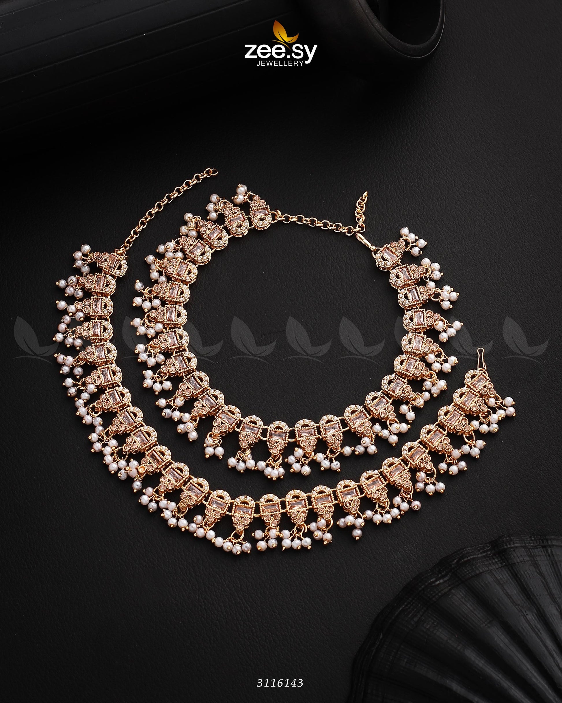 Rutilated Anklet - by - Libasekhas UK - Registered Vendor of : Zeesy - 100% Original Designer Dresss