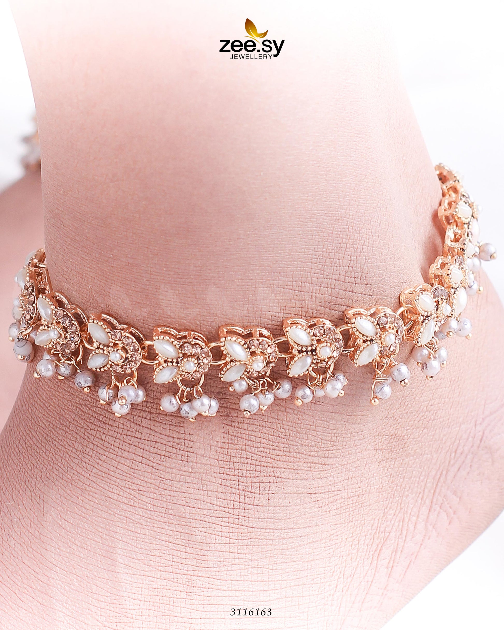 Nemesia Anklets - by - Libasekhas UK - Registered Vendor of : Zeesy - 100% Original Designer Dresss