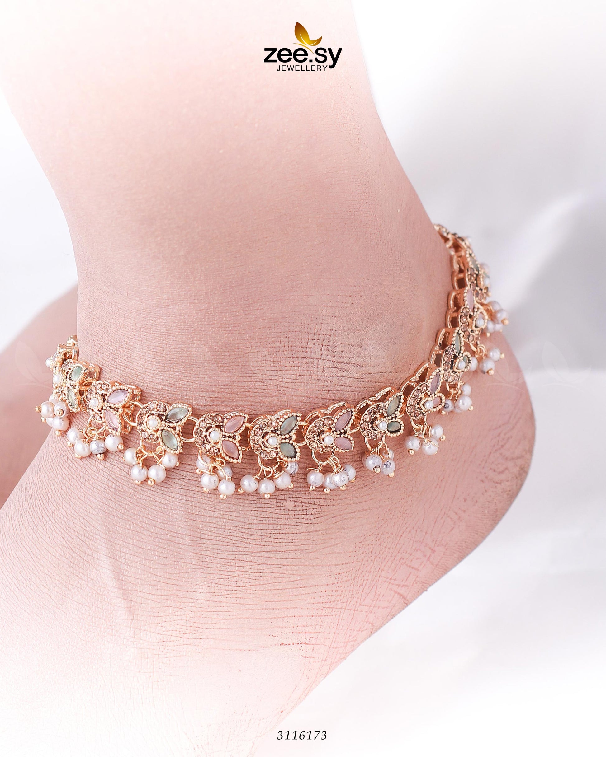 Nemesia Anklets - by - Libasekhas UK - Registered Vendor of : Zeesy - 100% Original Designer Dresss