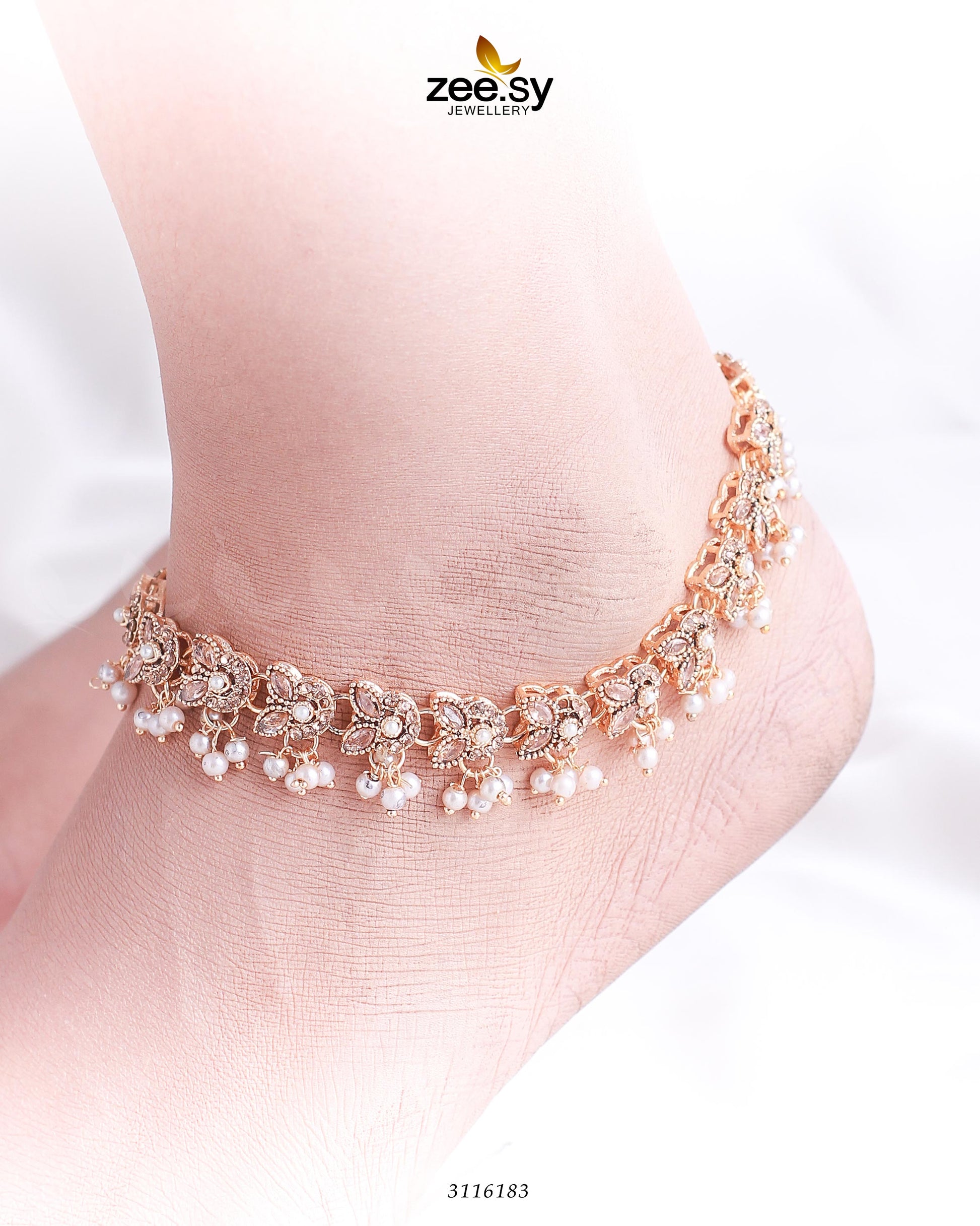 Nemesia Anklets - by - Libasekhas UK - Registered Vendor of : Zeesy - 100% Original Designer Dresss