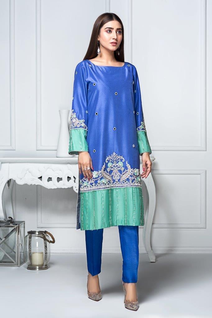 Hana | Eclectic Ready to Wear | Sapphire Twinkle - by - Libasekhas UK - Registered Vendor of : Hana - 100% Original Designer Dresss