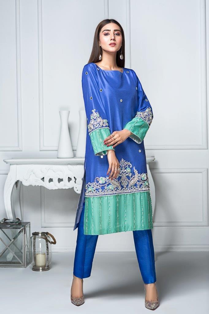 Hana | Eclectic Ready to Wear | Sapphire Twinkle - by - Libasekhas UK - Registered Vendor of : Hana - 100% Original Designer Dresss
