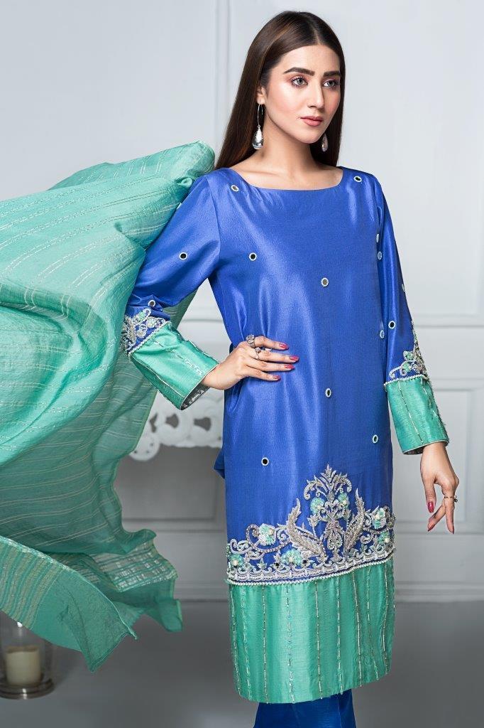 Hana | Eclectic Ready to Wear | Sapphire Twinkle - by - Libasekhas UK - Registered Vendor of : Hana - 100% Original Designer Dresss