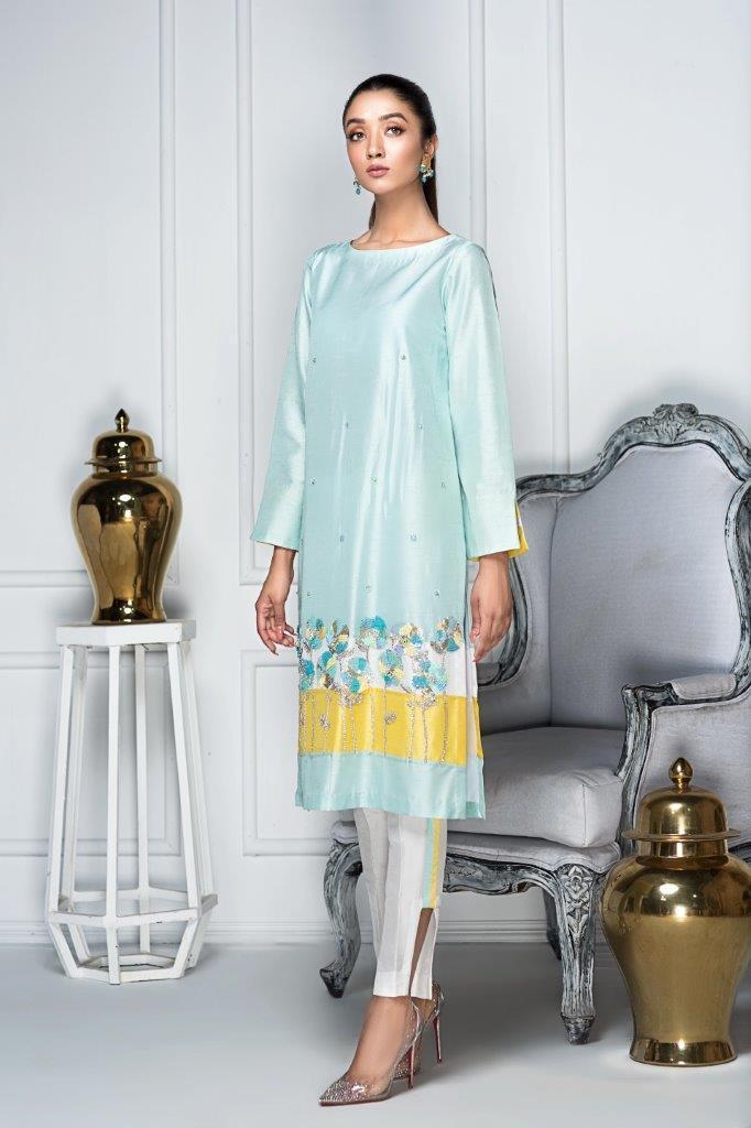 Hana | Eclectic Ready to Wear | Blue Lagoon - by - Libasekhas UK - Registered Vendor of : Hana - 100% Original Designer Dresss